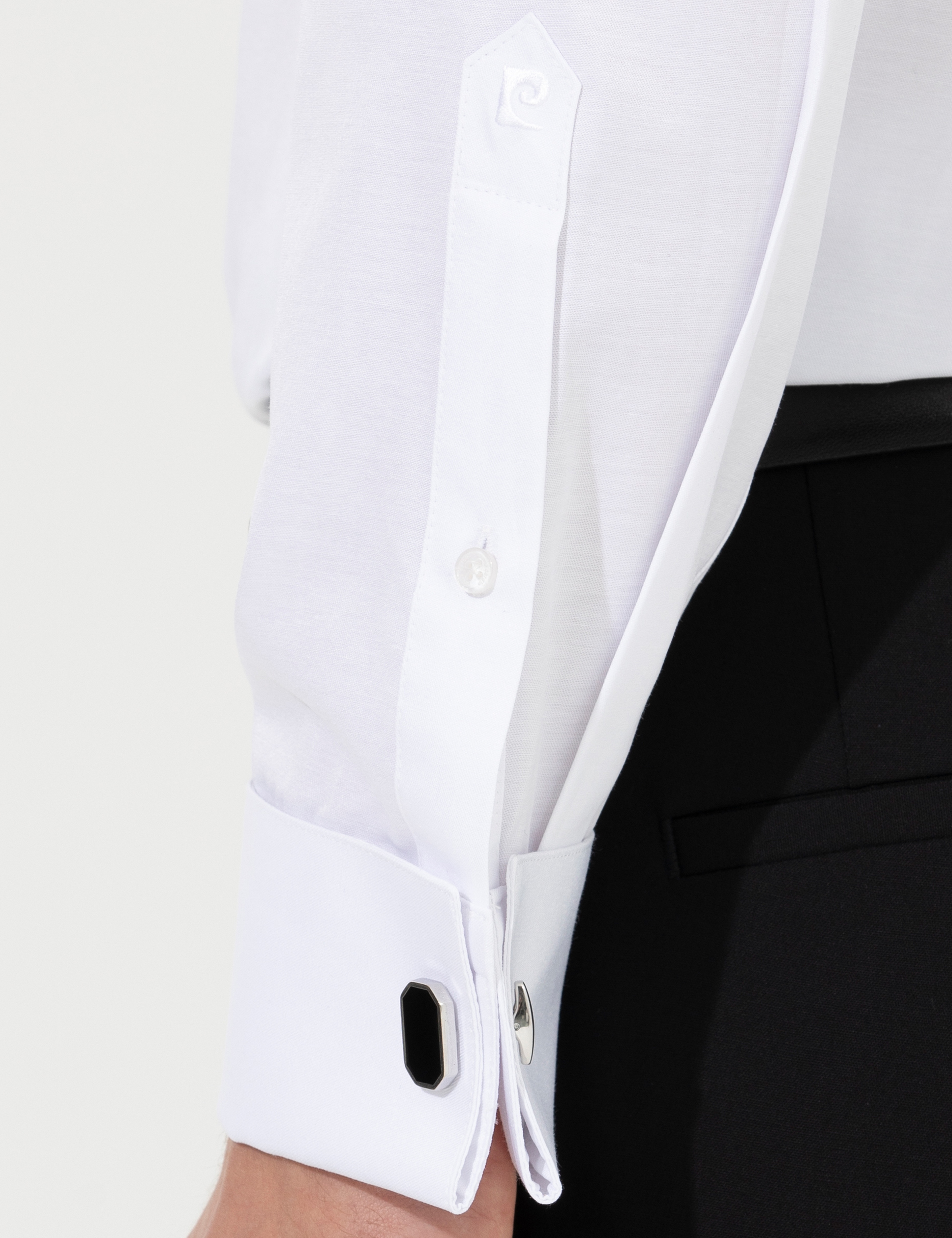 Beyaz Slim Fit Smokin Gömlek - Image 7