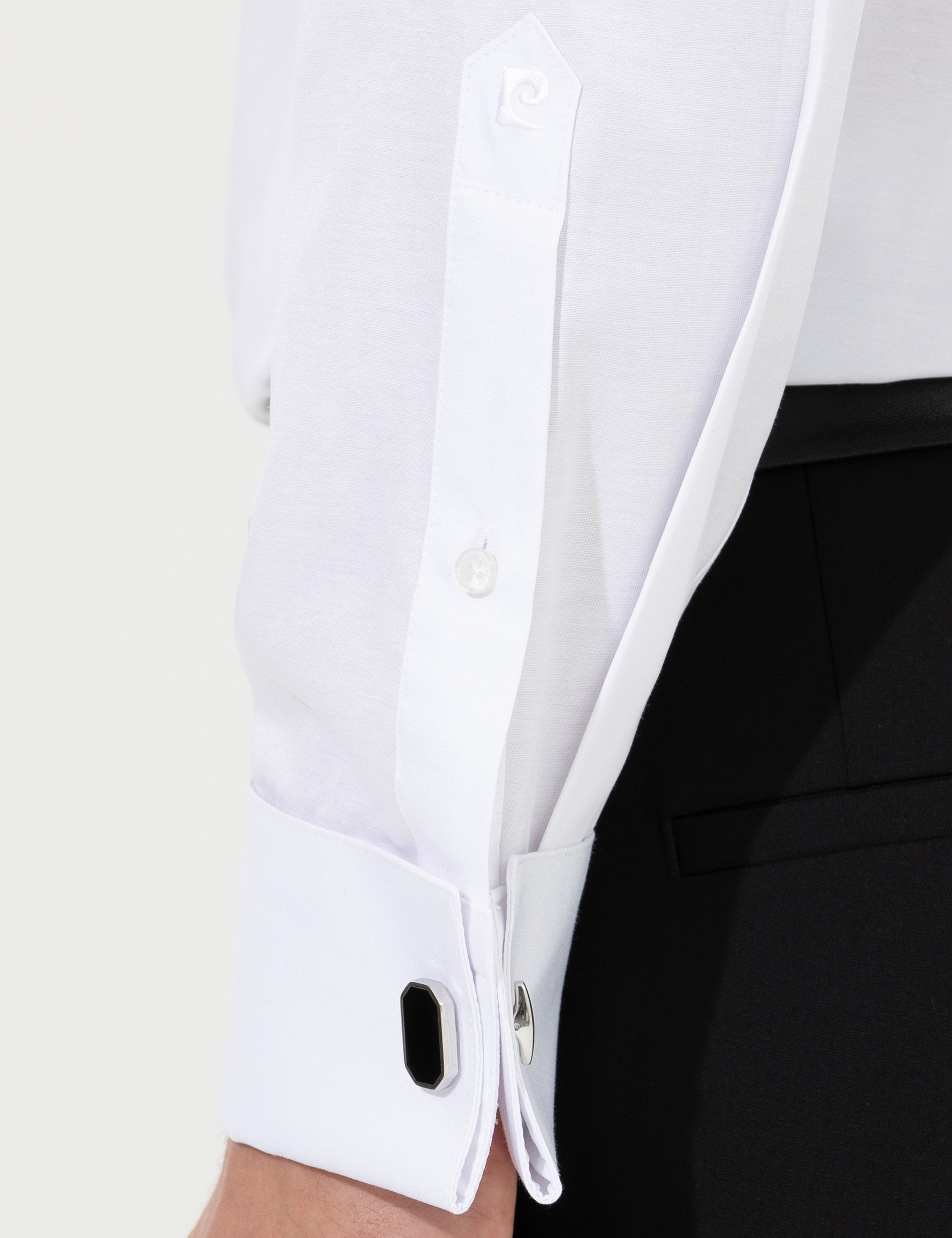 Beyaz Slim Fit Smokin Gömlek