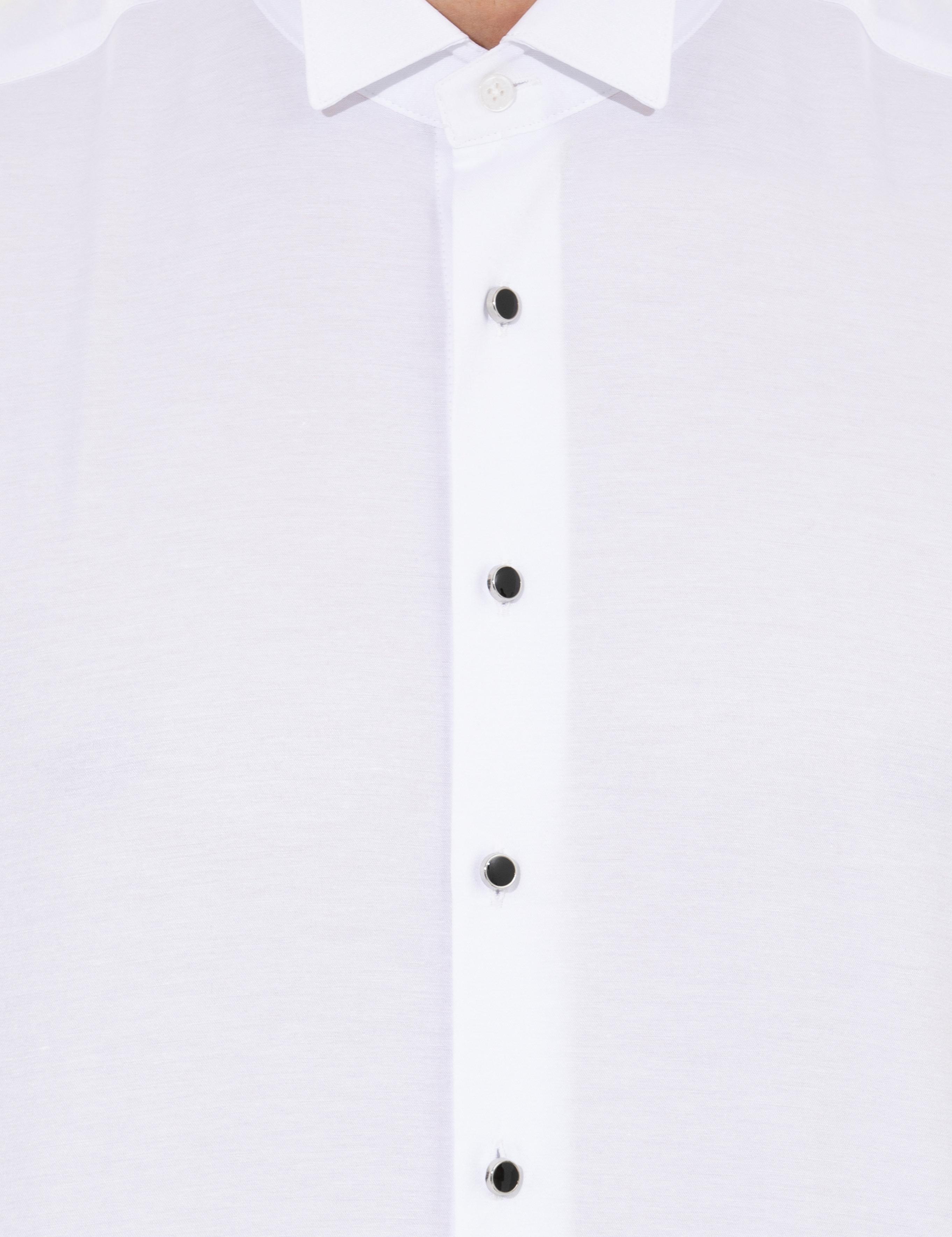 Beyaz Slim Fit Smokin Gömlek