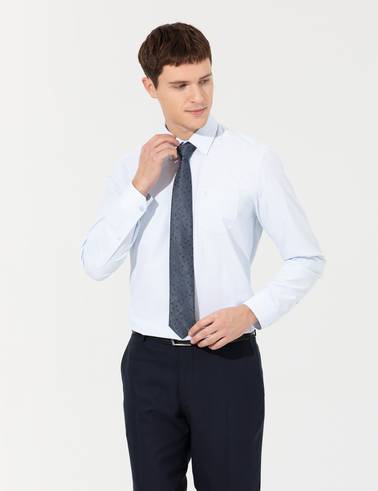 Açık Mavi Regular Fit Uzun Kollu Basic Gömlek