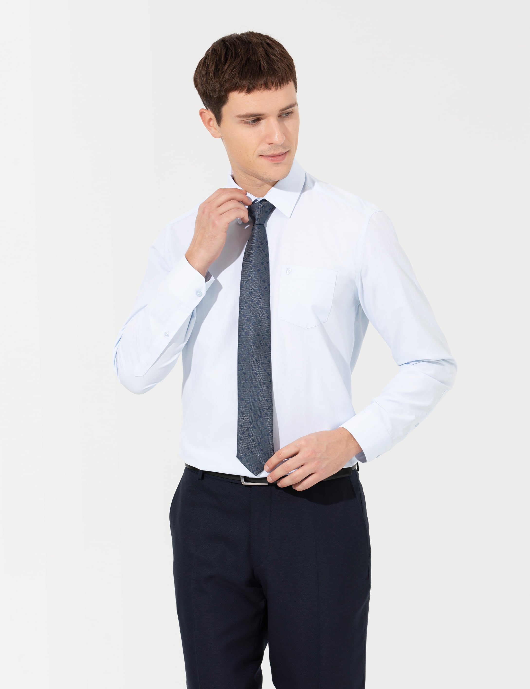 Açık Mavi Regular Fit Uzun Kollu Basic Gömlek - Image 3