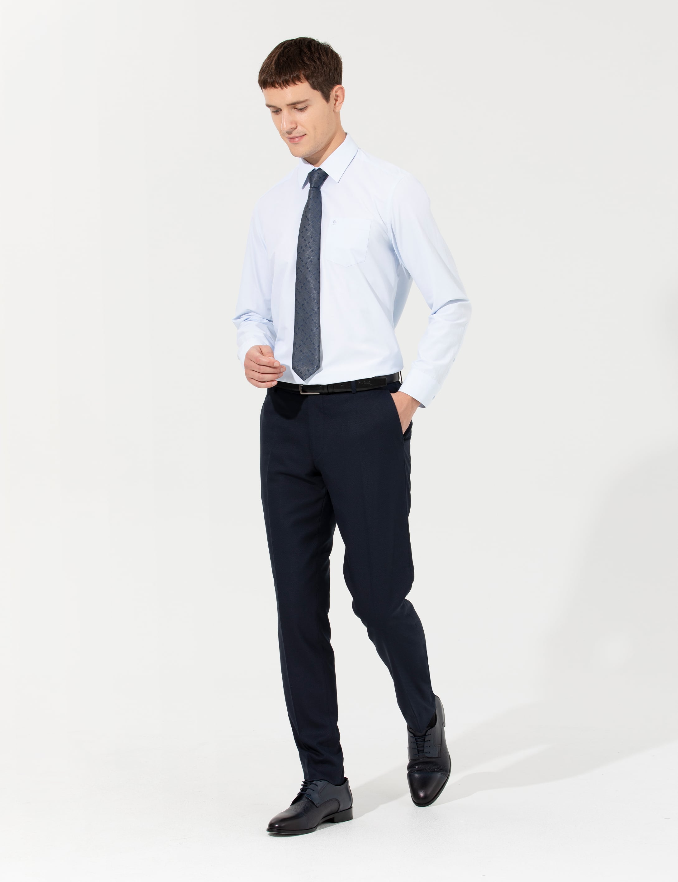 Açık Mavi Regular Fit Uzun Kollu Basic Gömlek - Image 4
