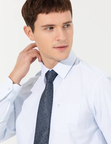 Açık Mavi Regular Fit Uzun Kollu Basic Gömlek