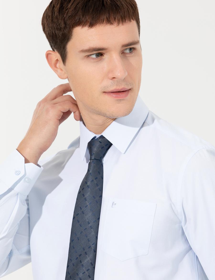 Açık Mavi Regular Fit Uzun Kollu Basic Gömlek