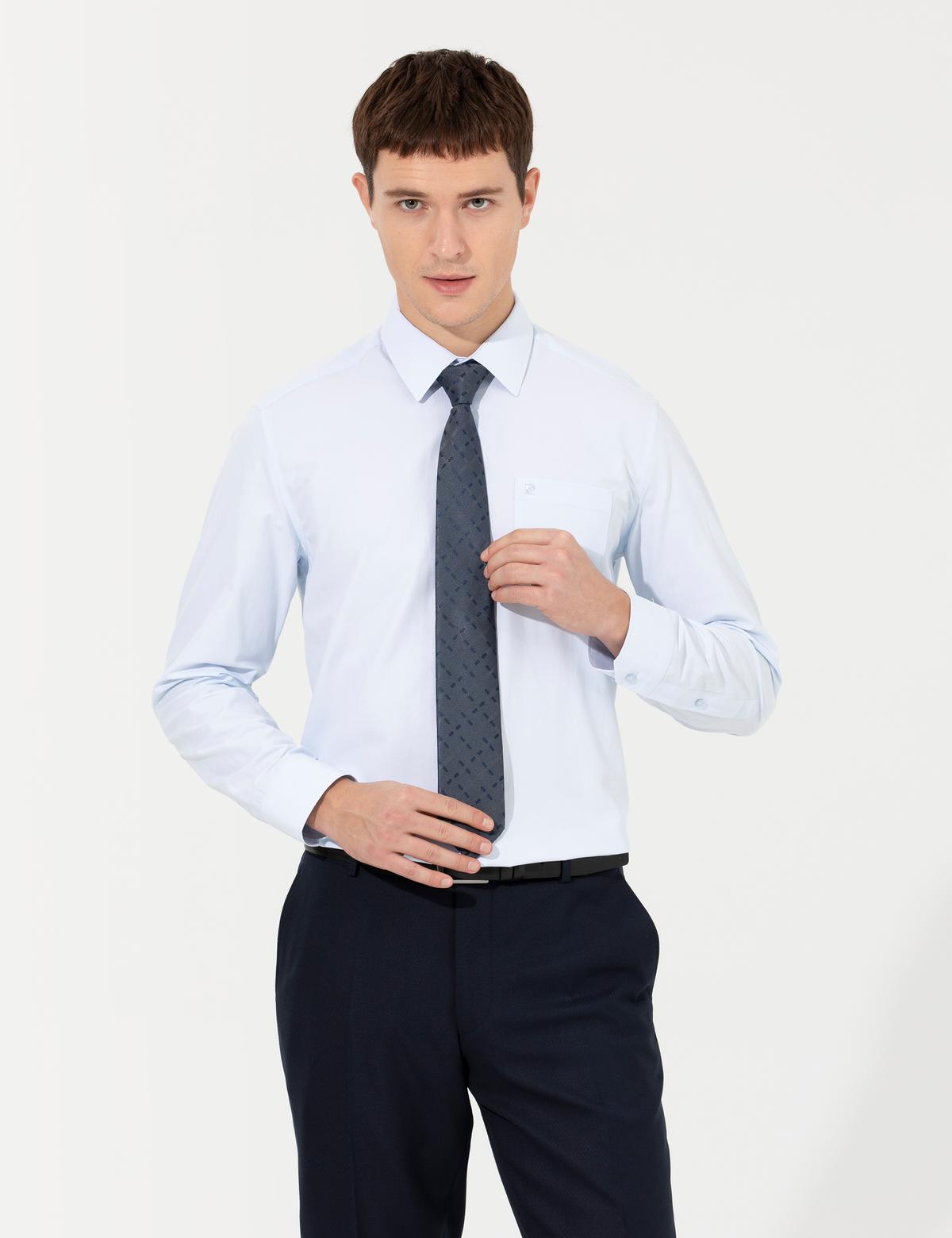 Açık Mavi Regular Fit Uzun Kollu Basic Gömlek