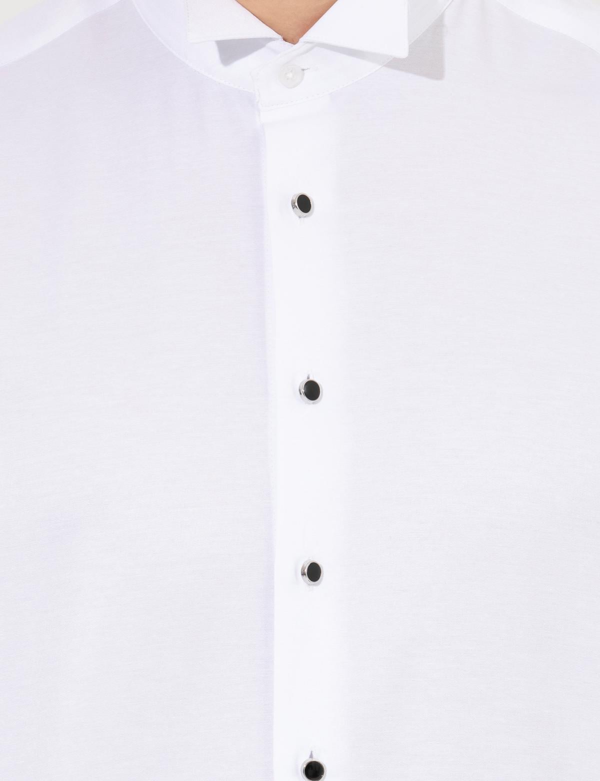 Beyaz Slim Fit Smokin Gömlek - 50258966008