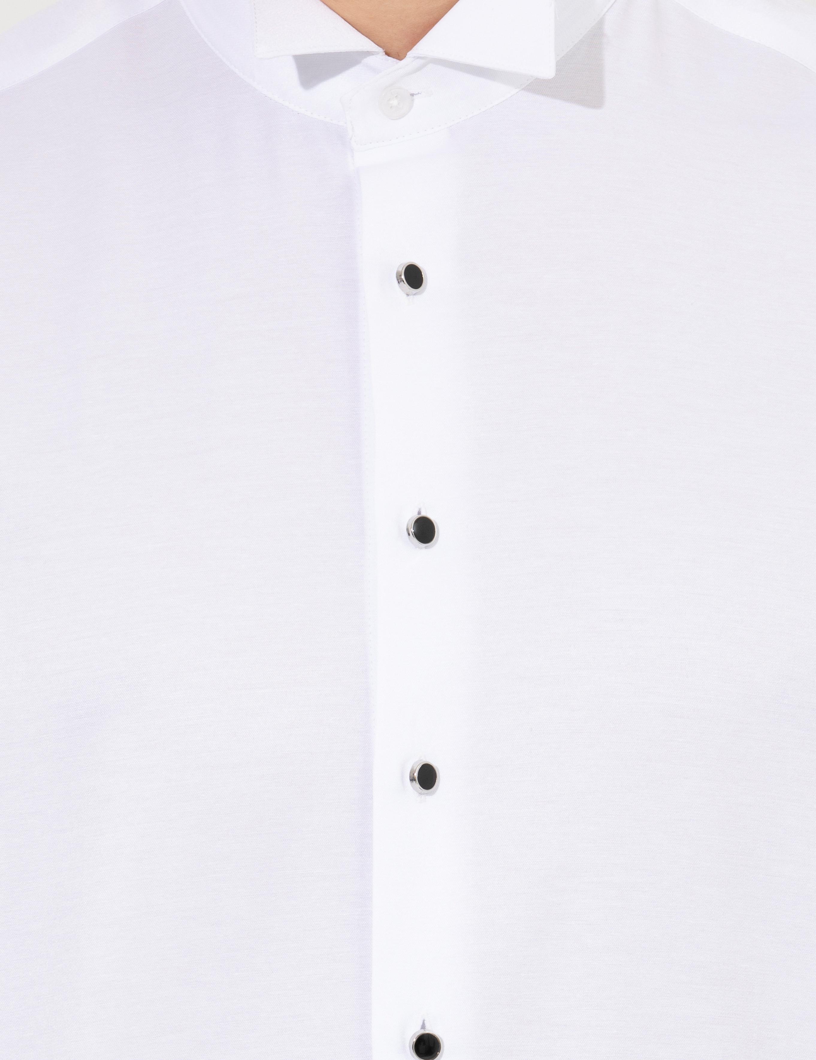 Beyaz Slim Fit Smokin Gömlek