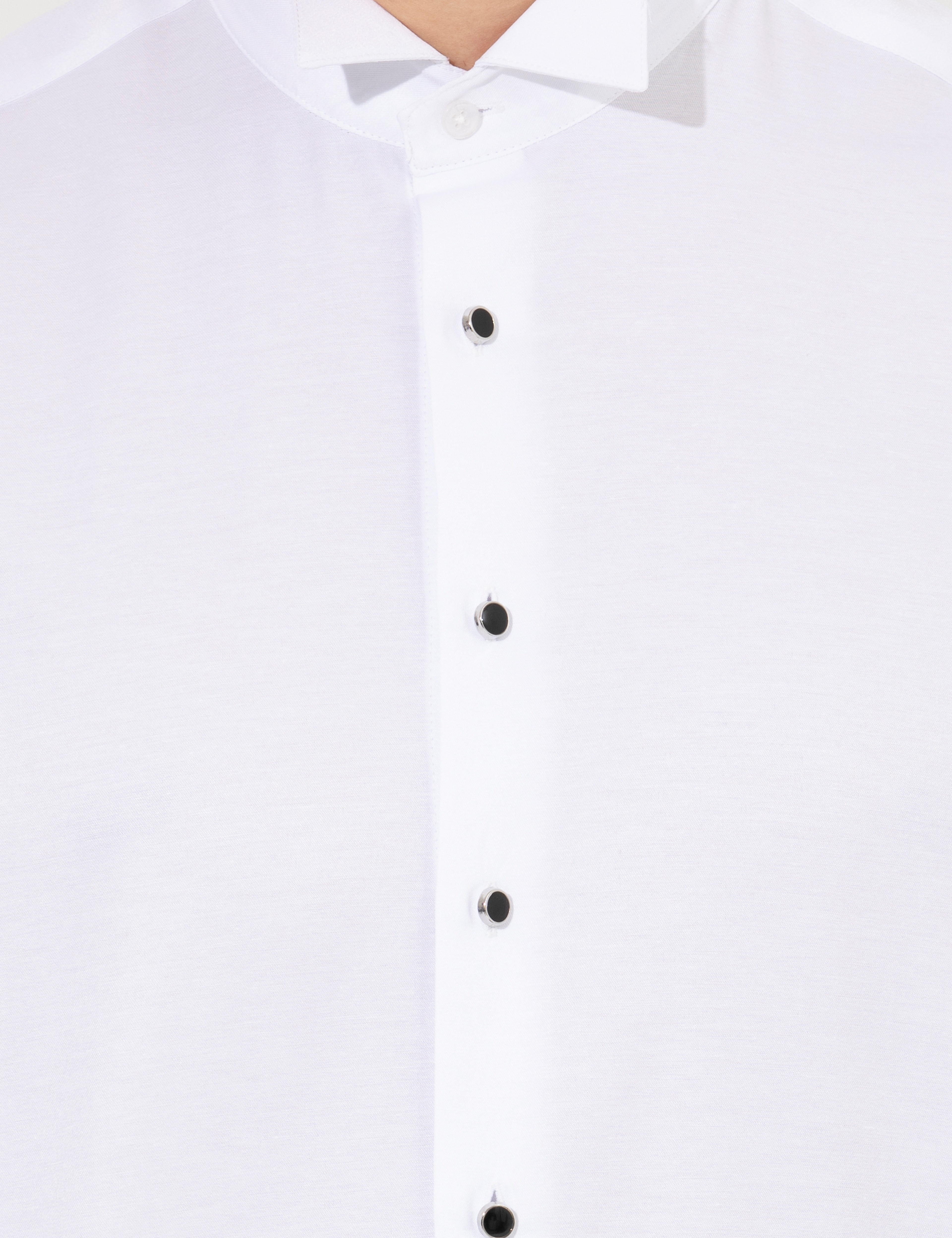 Beyaz Slim Fit Smokin Gömlek