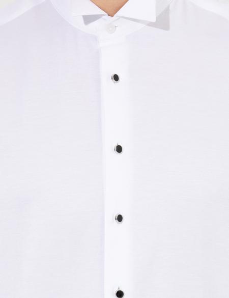 Beyaz Slim Fit Smokin Gömlek - 50258966008