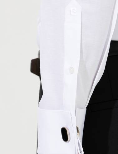 Beyaz Slim Fit Smokin Gömlek