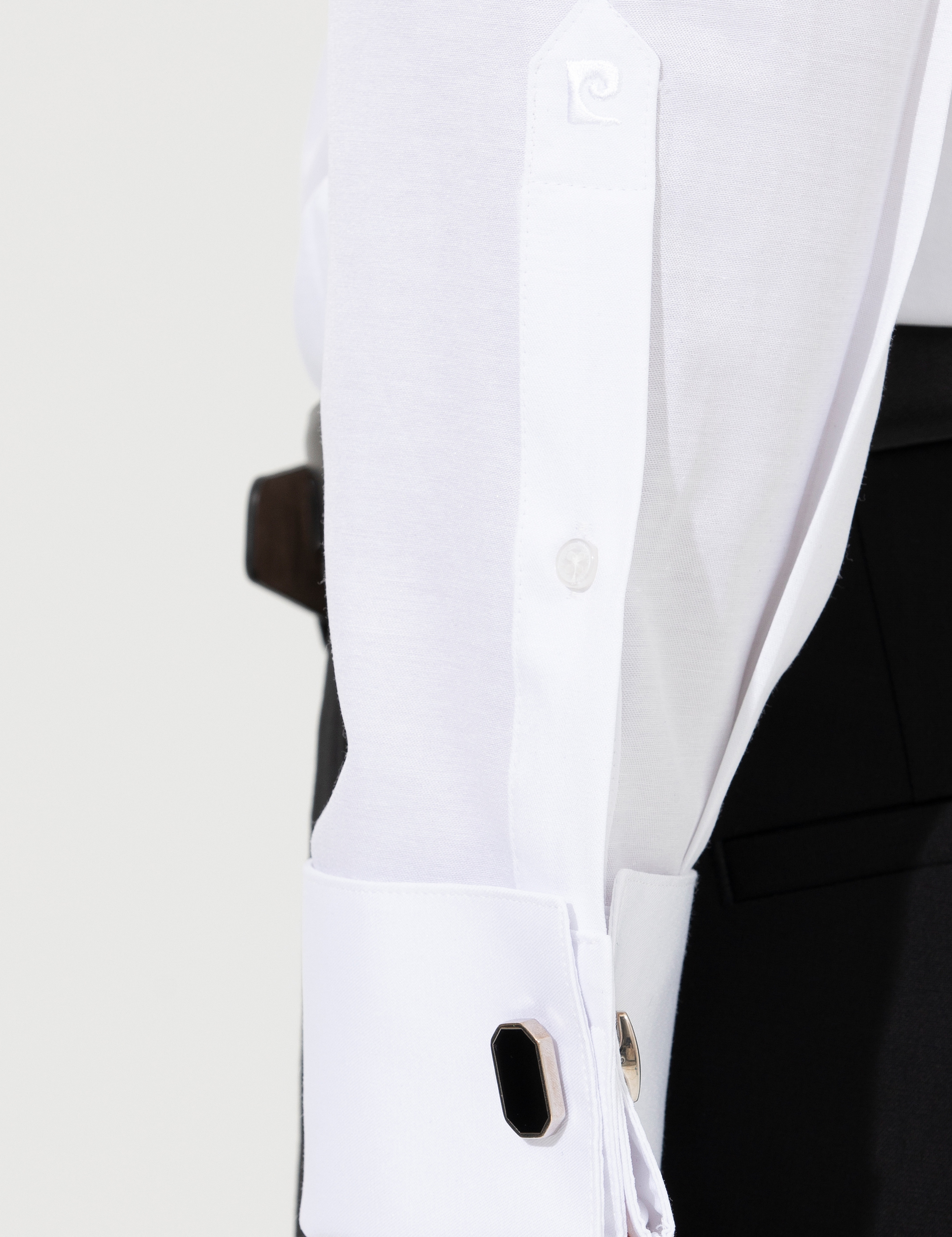 Beyaz Slim Fit Smokin Gömlek - Image 7