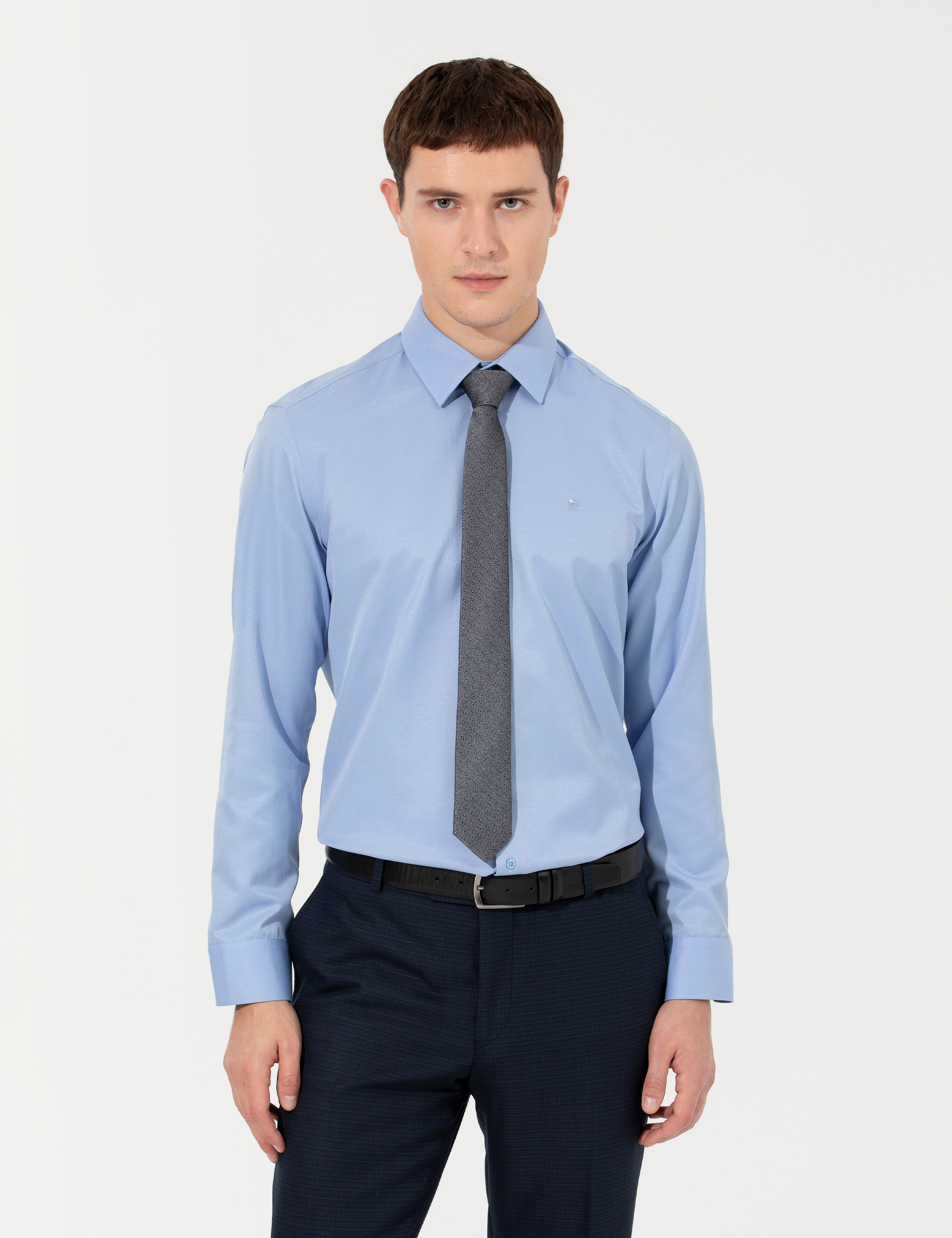 Mavi Slim Fit Uzun Kollu Basic Gömlek - Image 3
