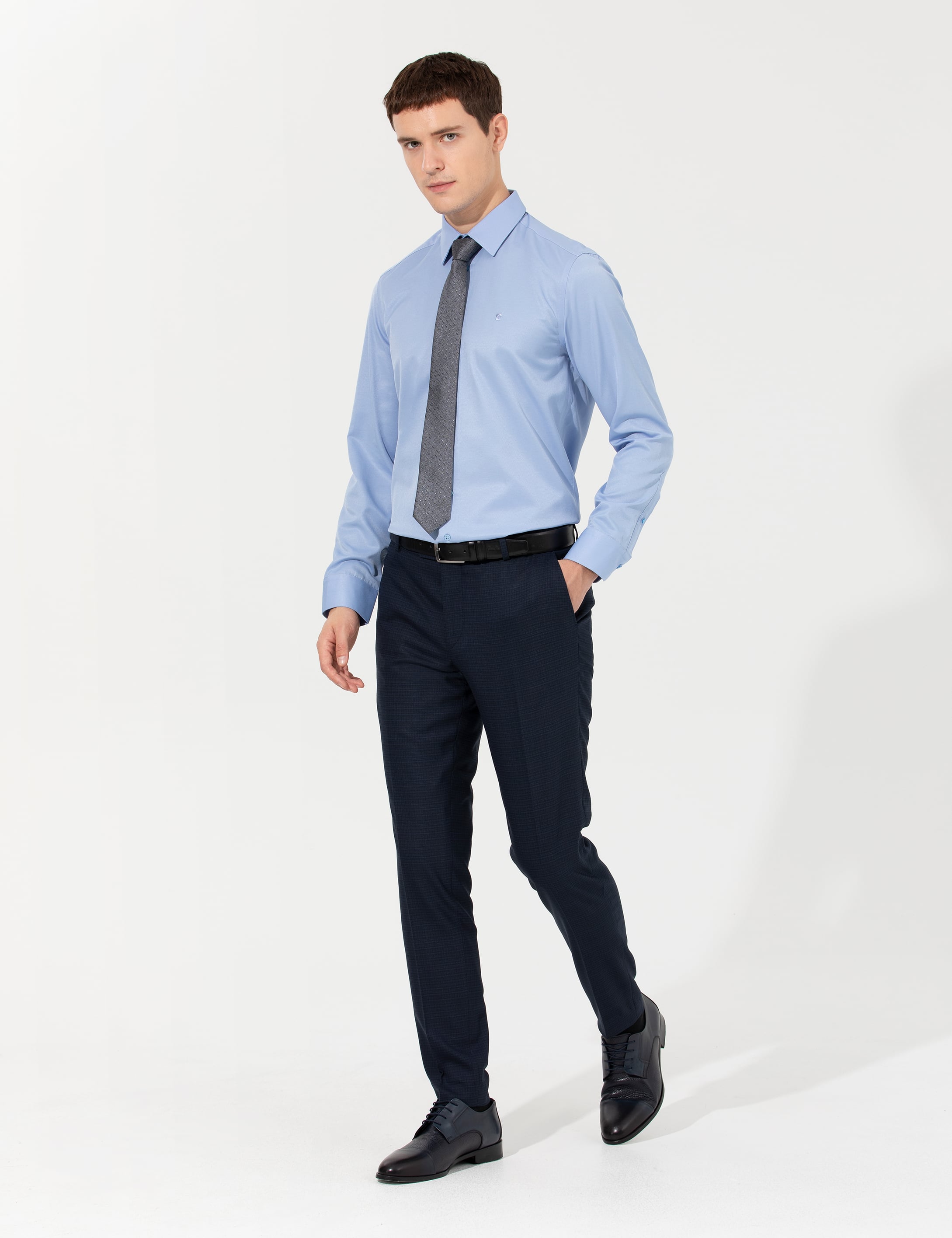 Mavi Slim Fit Uzun Kollu Basic Gömlek