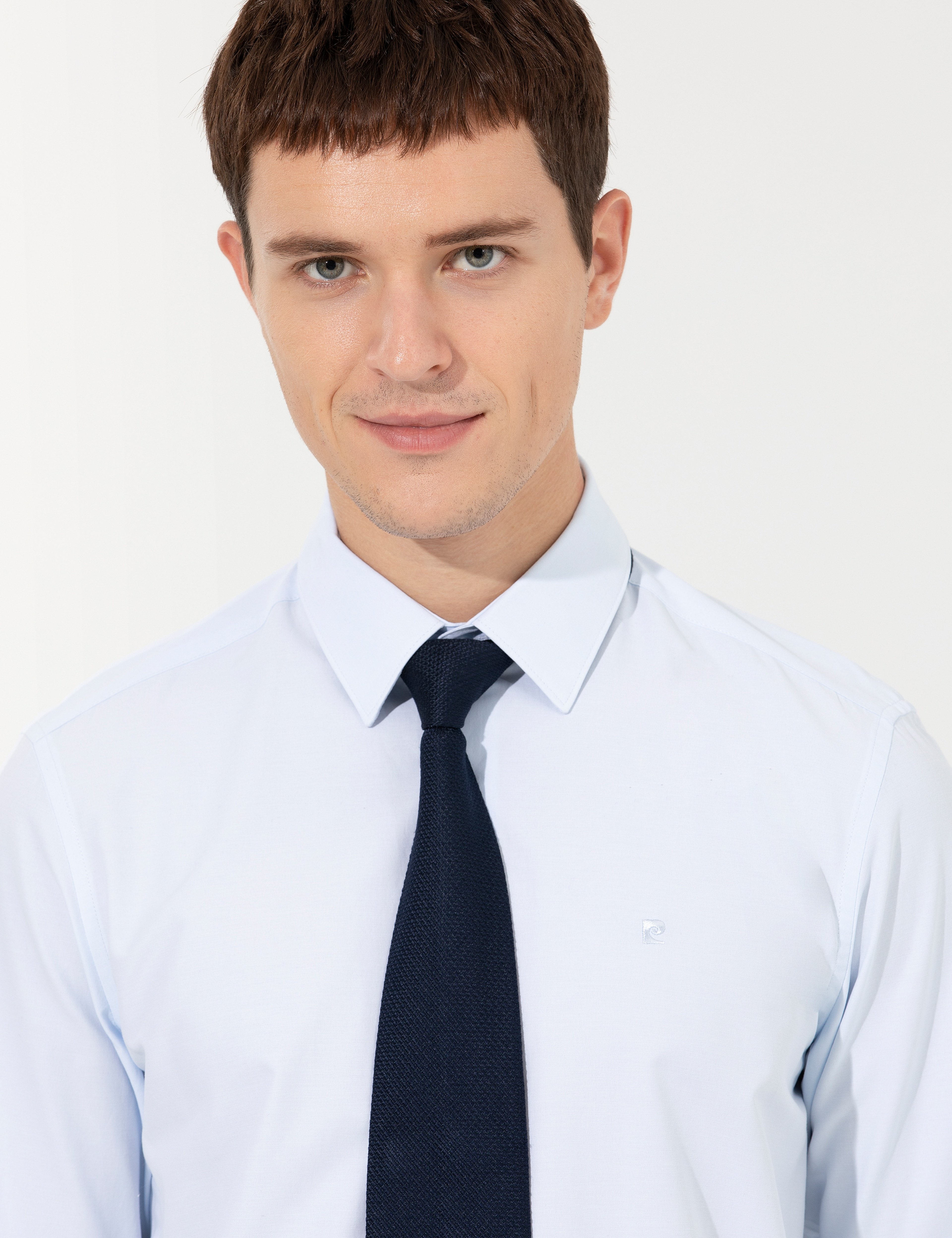 Açık Mavi Slim Fit Uzun Kollu Basic Gömlek - Image 2