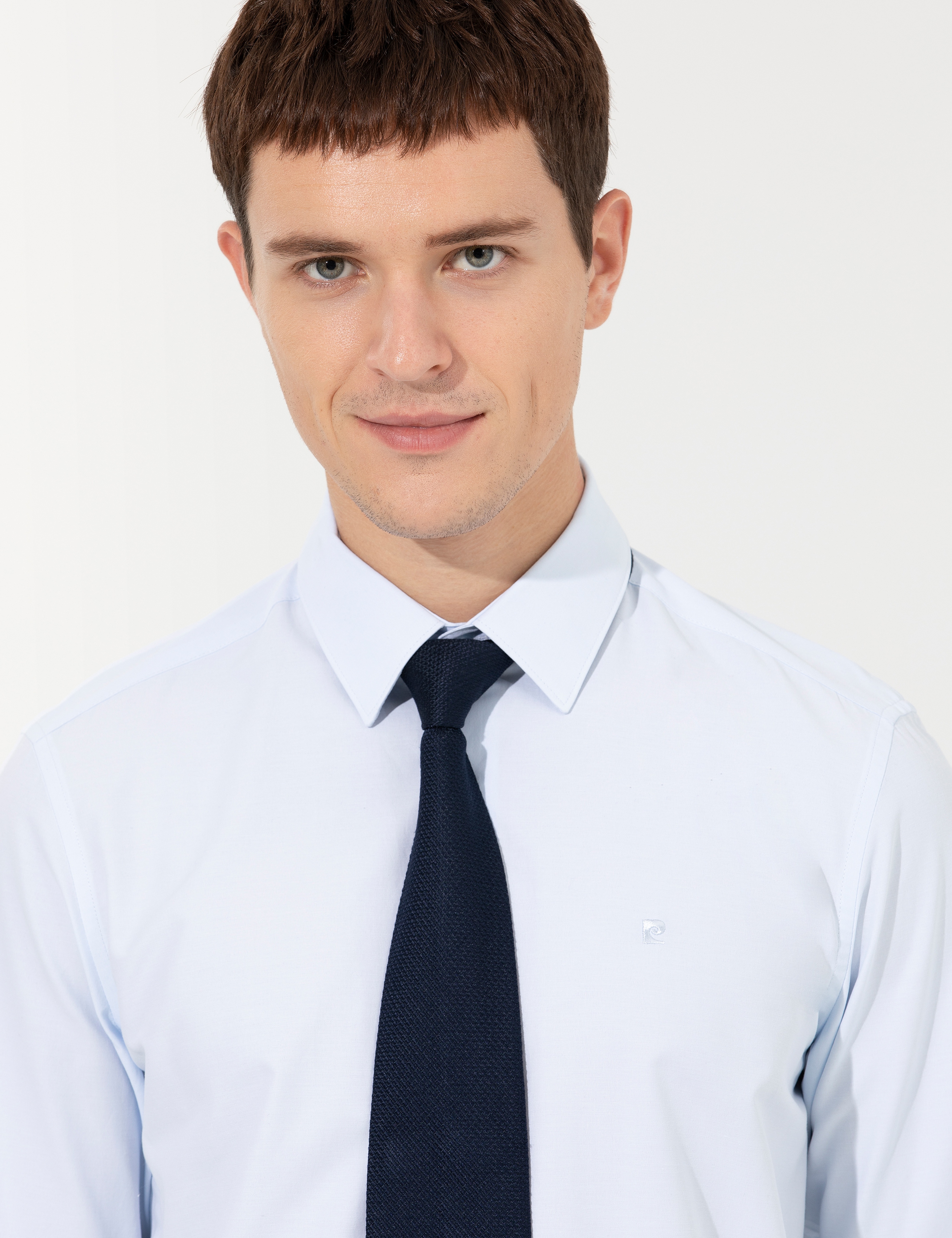 Açık Mavi Slim Fit Uzun Kollu Basic Gömlek