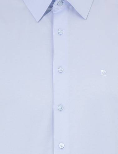 Açık Mavi Slim Fit Uzun Kollu Basic Gömlek