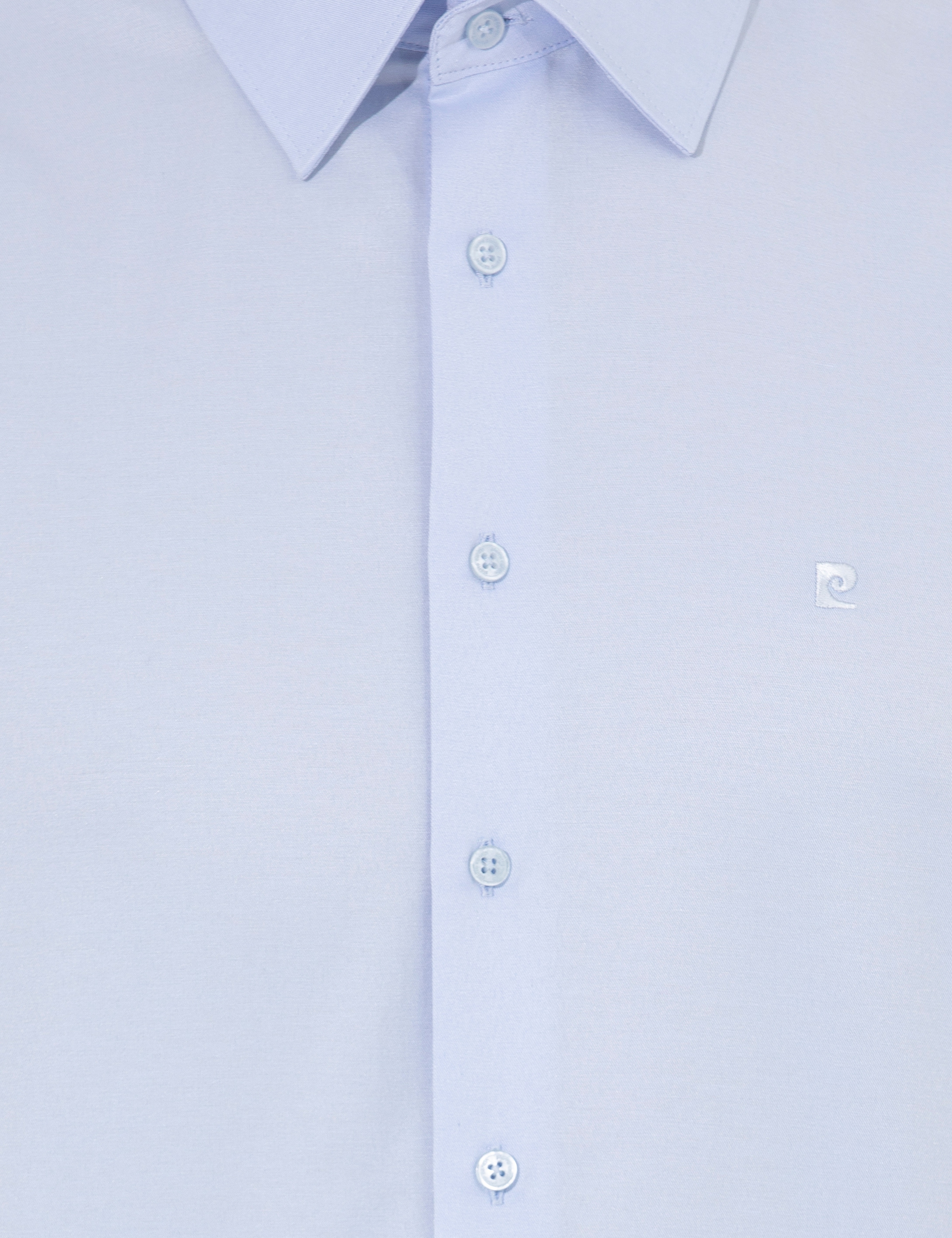Açık Mavi Slim Fit Uzun Kollu Basic Gömlek - Image 6