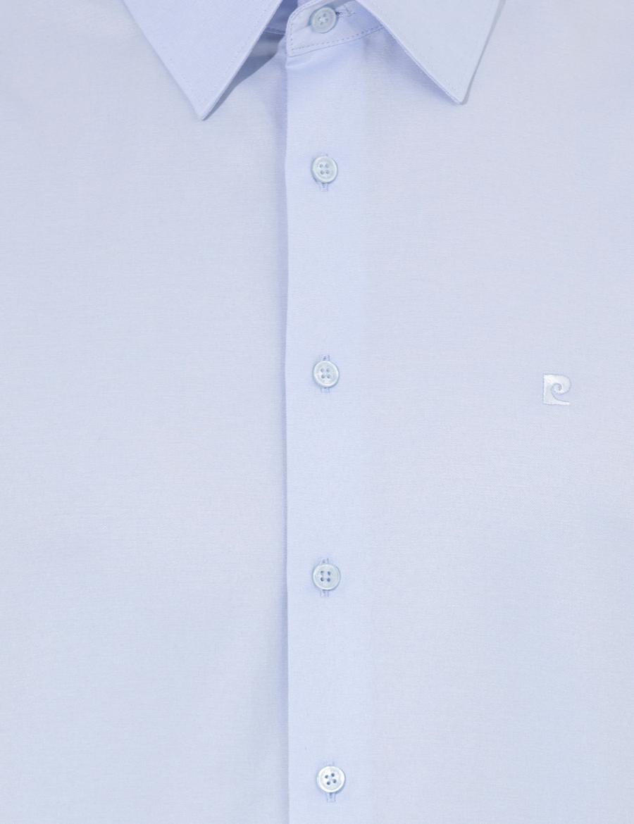 Açık Mavi Slim Fit Uzun Kollu Basic Gömlek