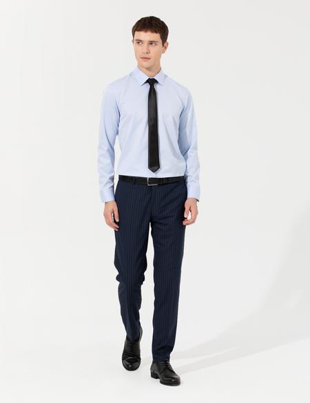 Açık Mavi Slim Fit Uzun Kollu Basic Gömlek - 50251179043
