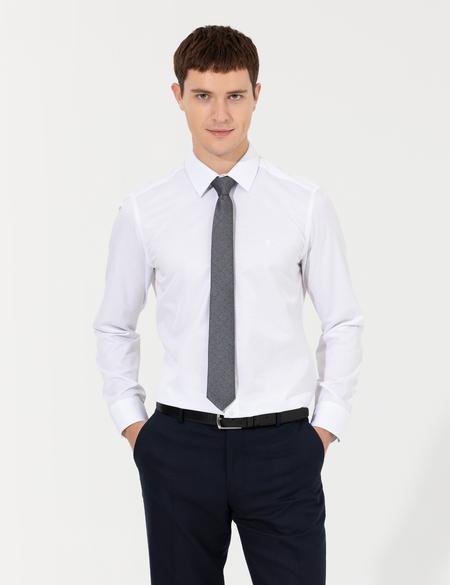 Beyaz Slim Fit Uzun Kollu Basic Gömlek - 50251179007