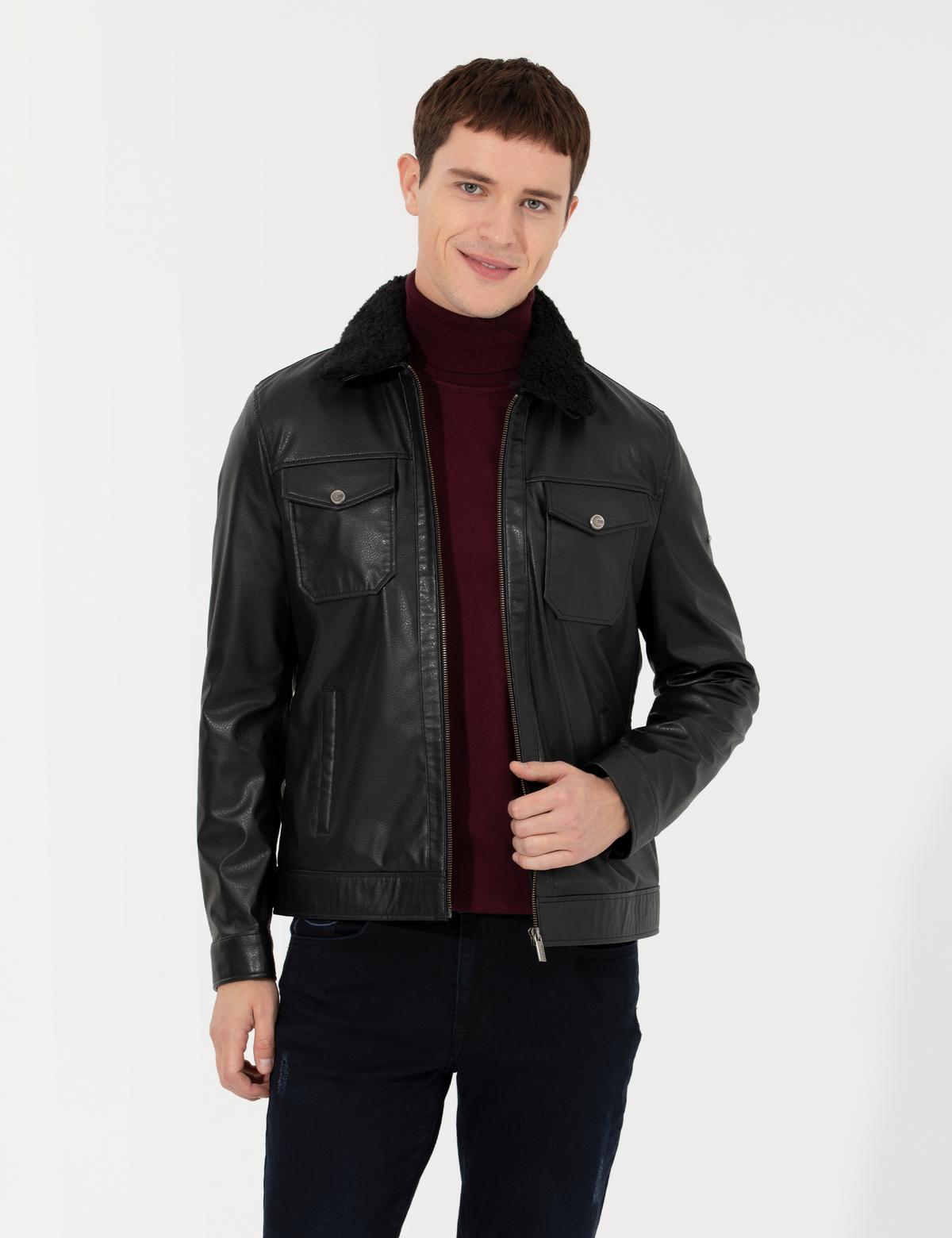 Siyah Deri Ceket - 50262422014