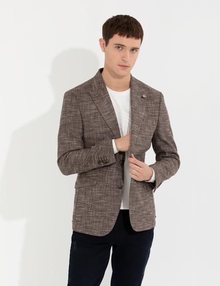Kahverengi Slim Fit Ceket - 50256804080