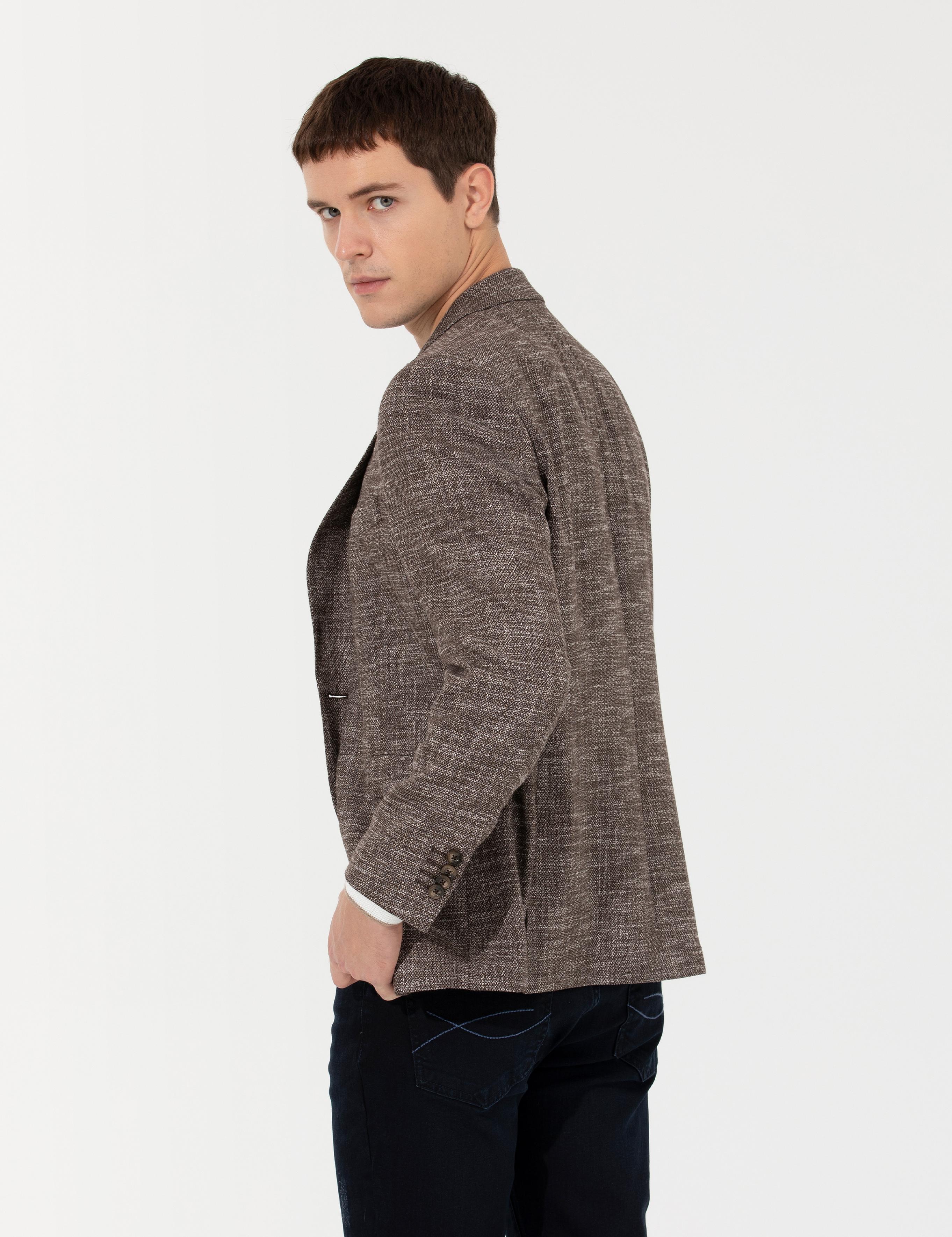 Kahverengi Slim Fit Ceket