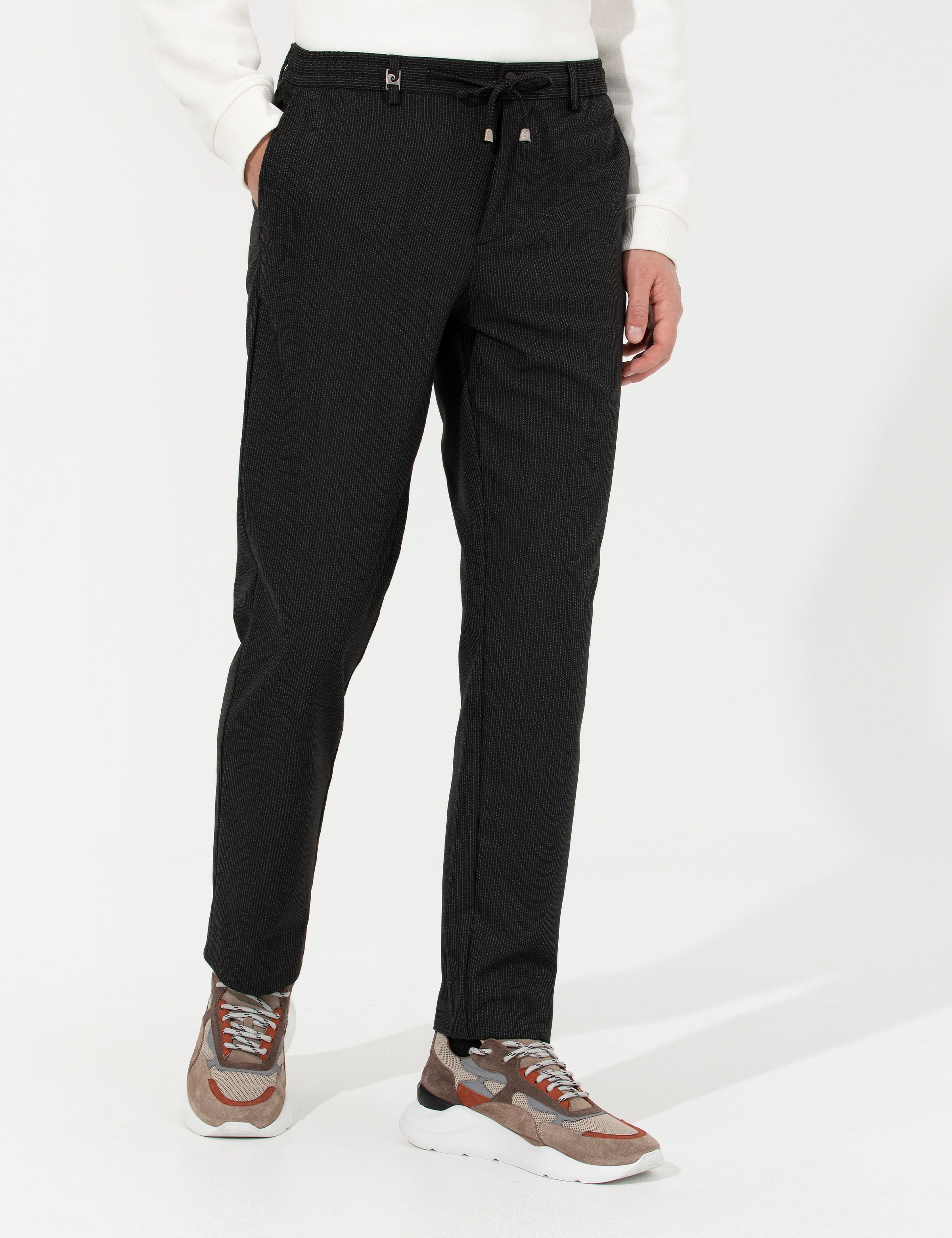 Siyah Slim Fit Kumaş Pantolon - Image 2