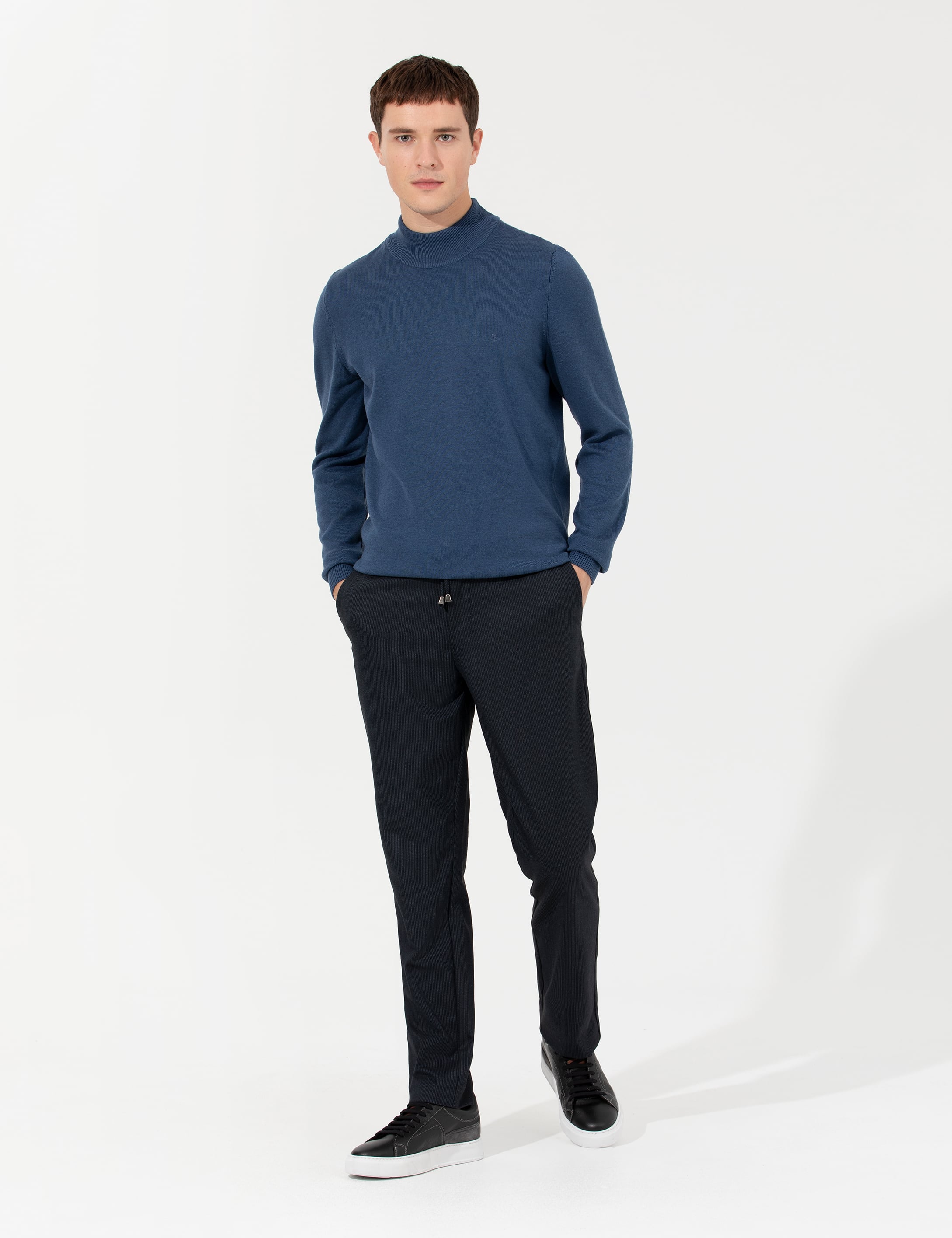 Lacivert Slim Fit Kumaş Pantolon - Image 3