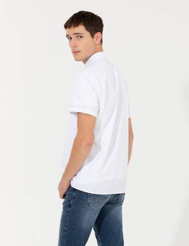 Lacivert Regular Fit Kısa Kollu Gömlek