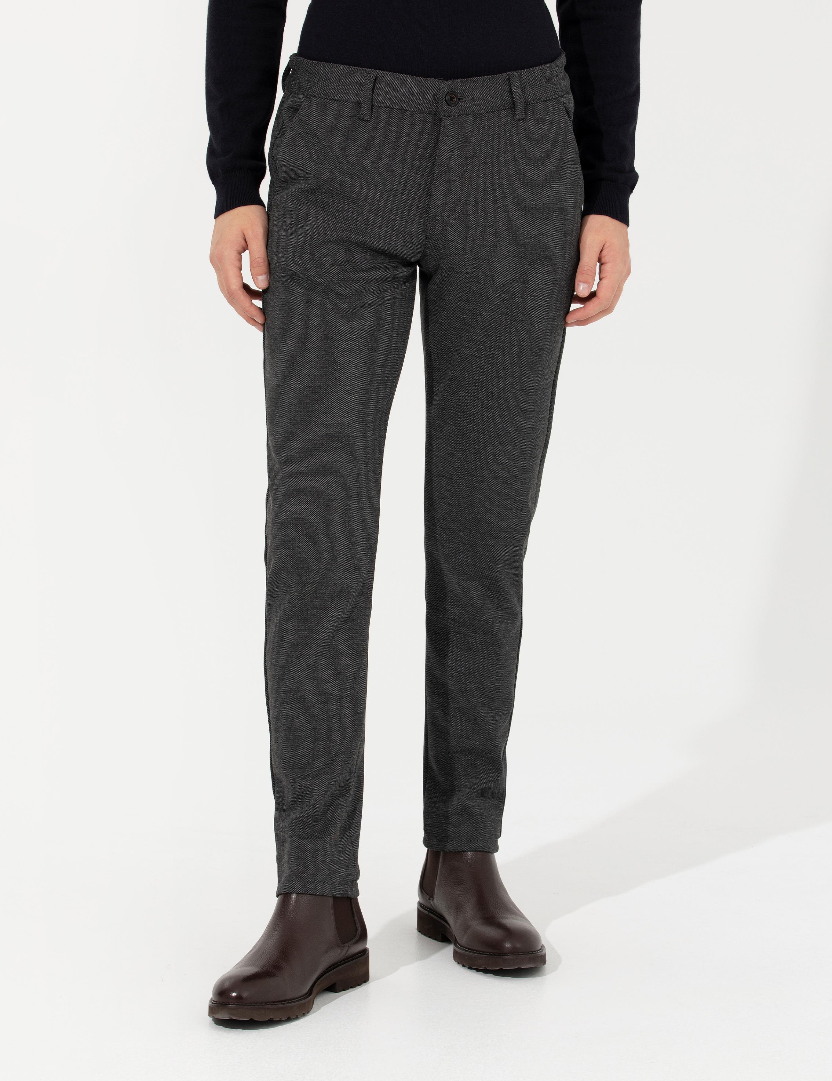 Antrasit Slim Fit Kanvas Pantolon