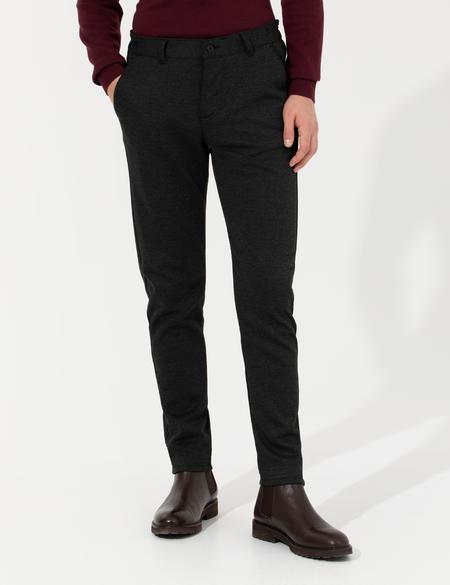 Siyah Slim Fit Kanvas Pantolon - 50263551202