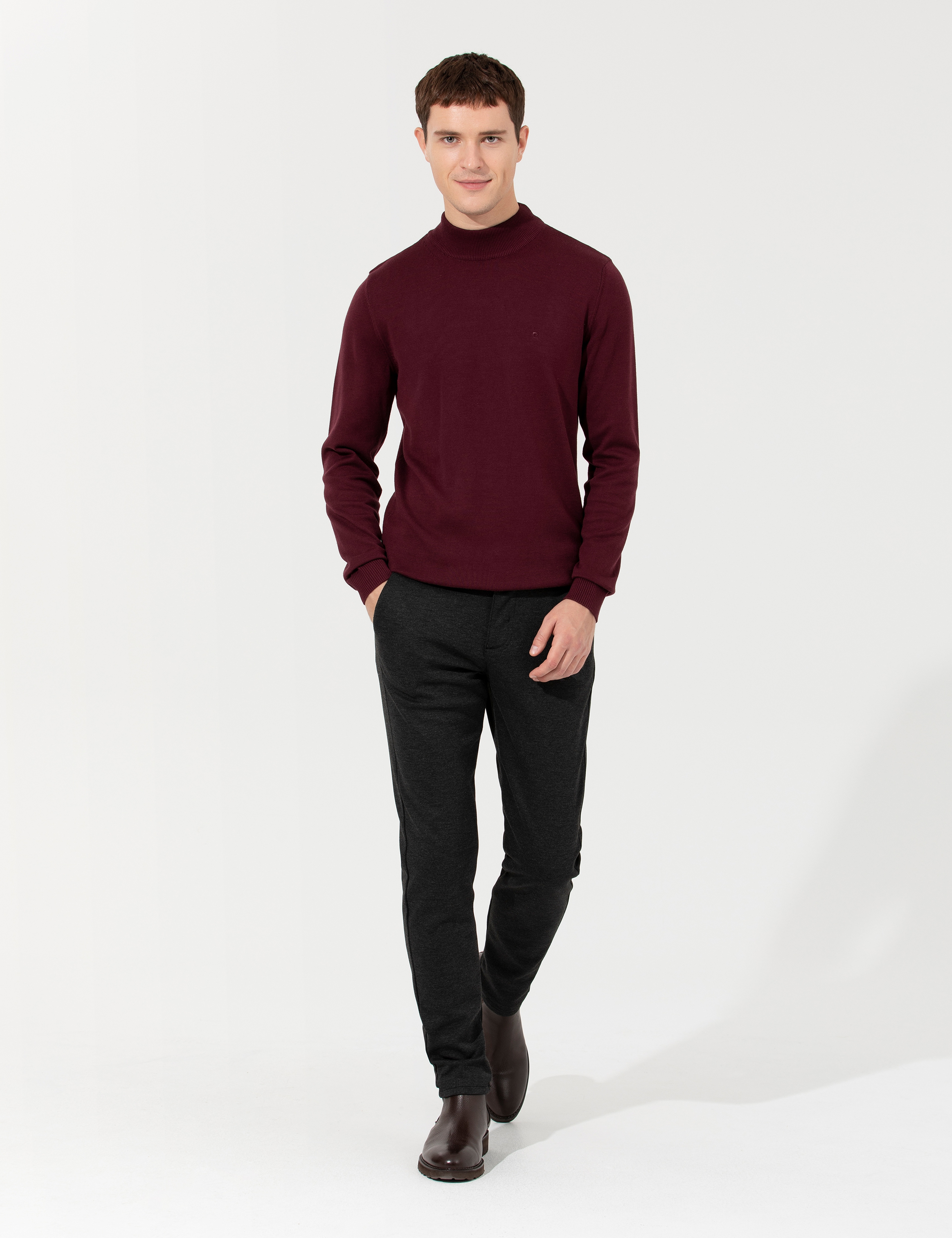 Siyah Slim Fit Kanvas Pantolon