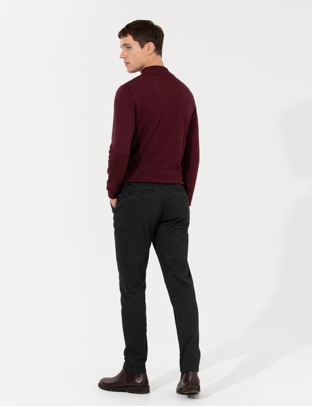 Siyah Slim Fit Kanvas Pantolon - 50263551202