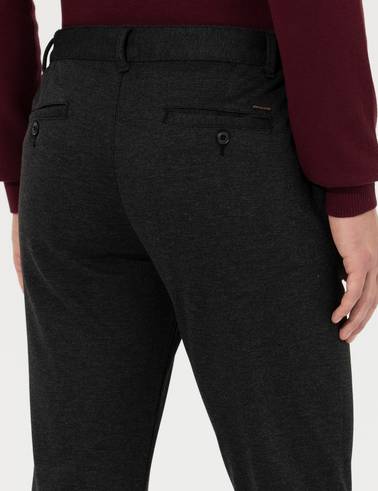 Siyah Slim Fit Kanvas Pantolon