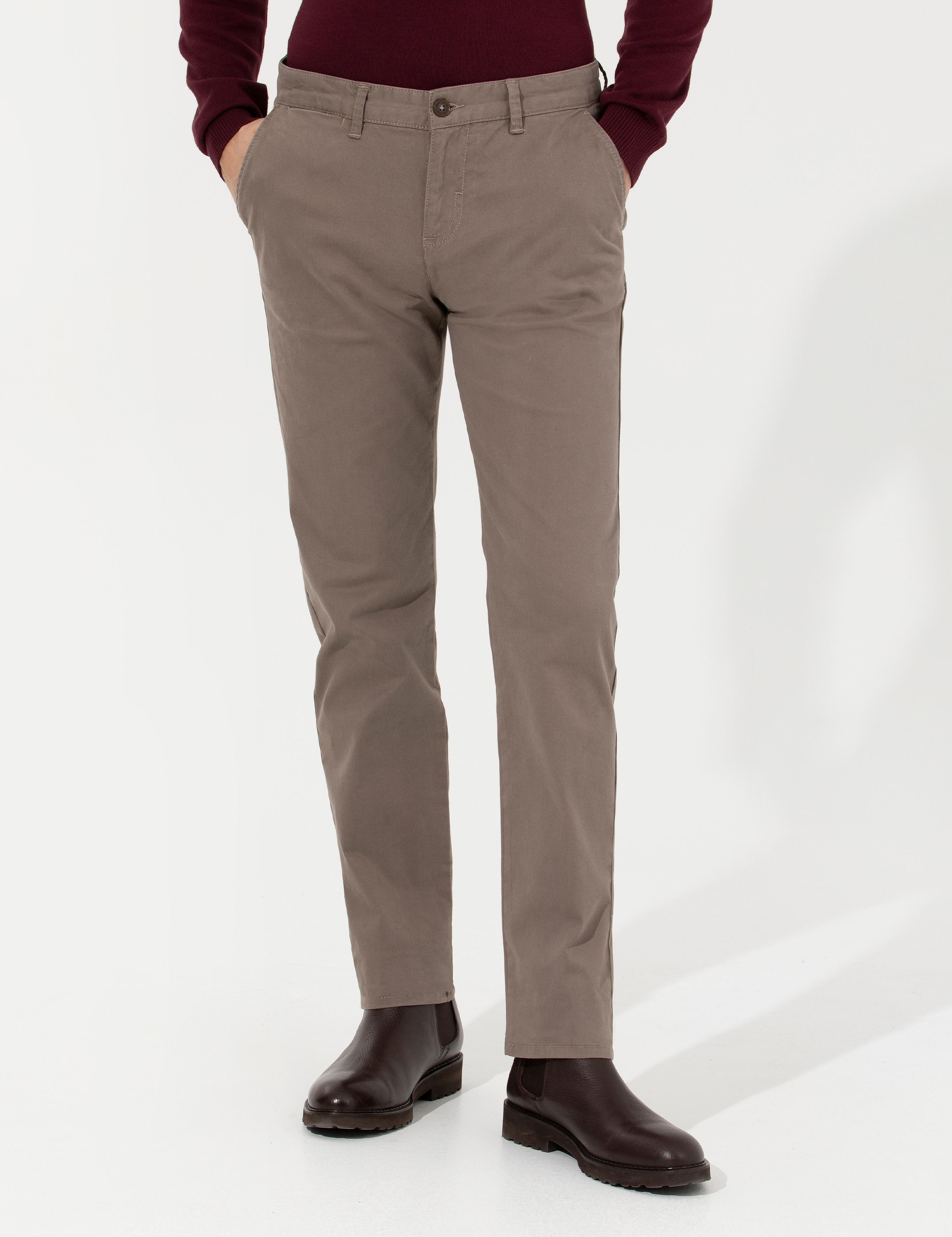 Açık Kahverengi Regular Fit Kanvas Pantolon