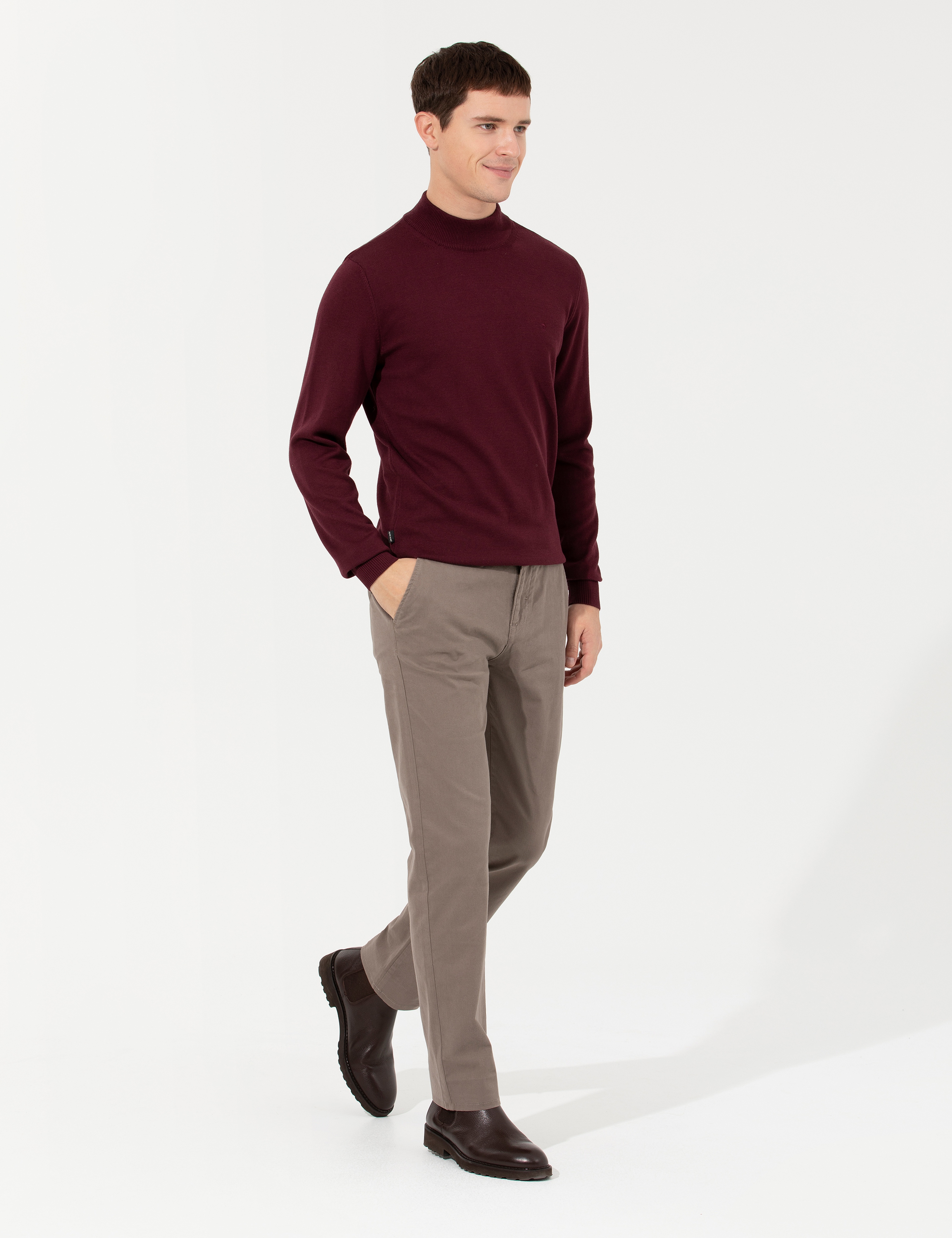 Açık Kahverengi Regular Fit Kanvas Pantolon