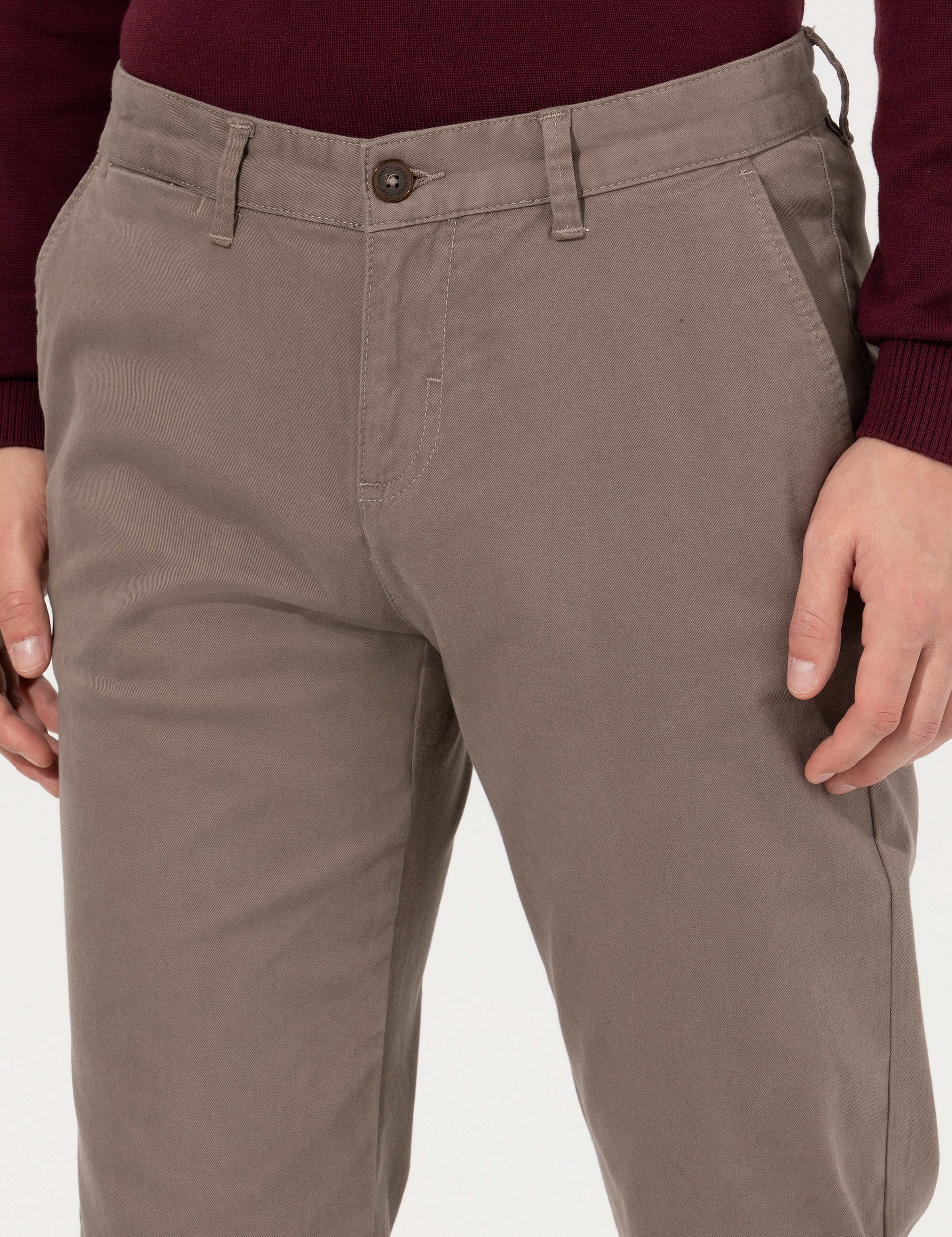 Açık Kahverengi Regular Fit Kanvas Pantolon - Image 6