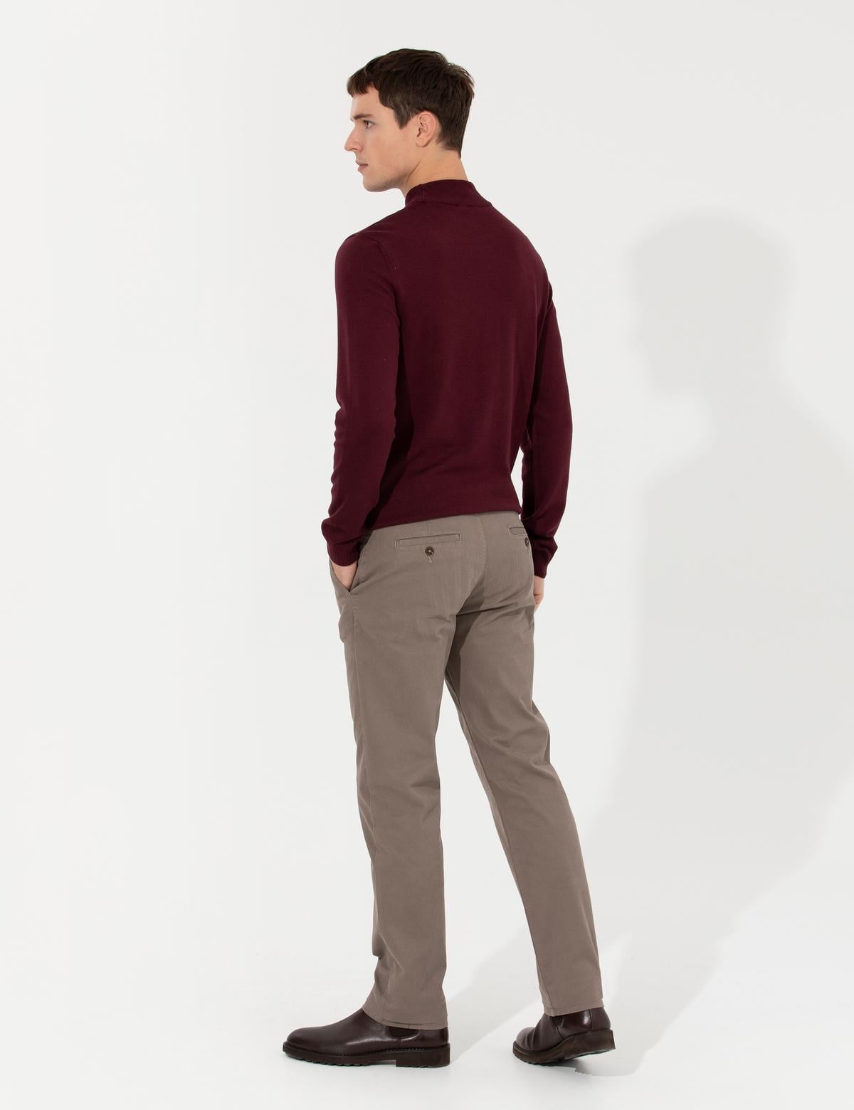 Açık Kahverengi Regular Fit Kanvas Pantolon - 50259782285