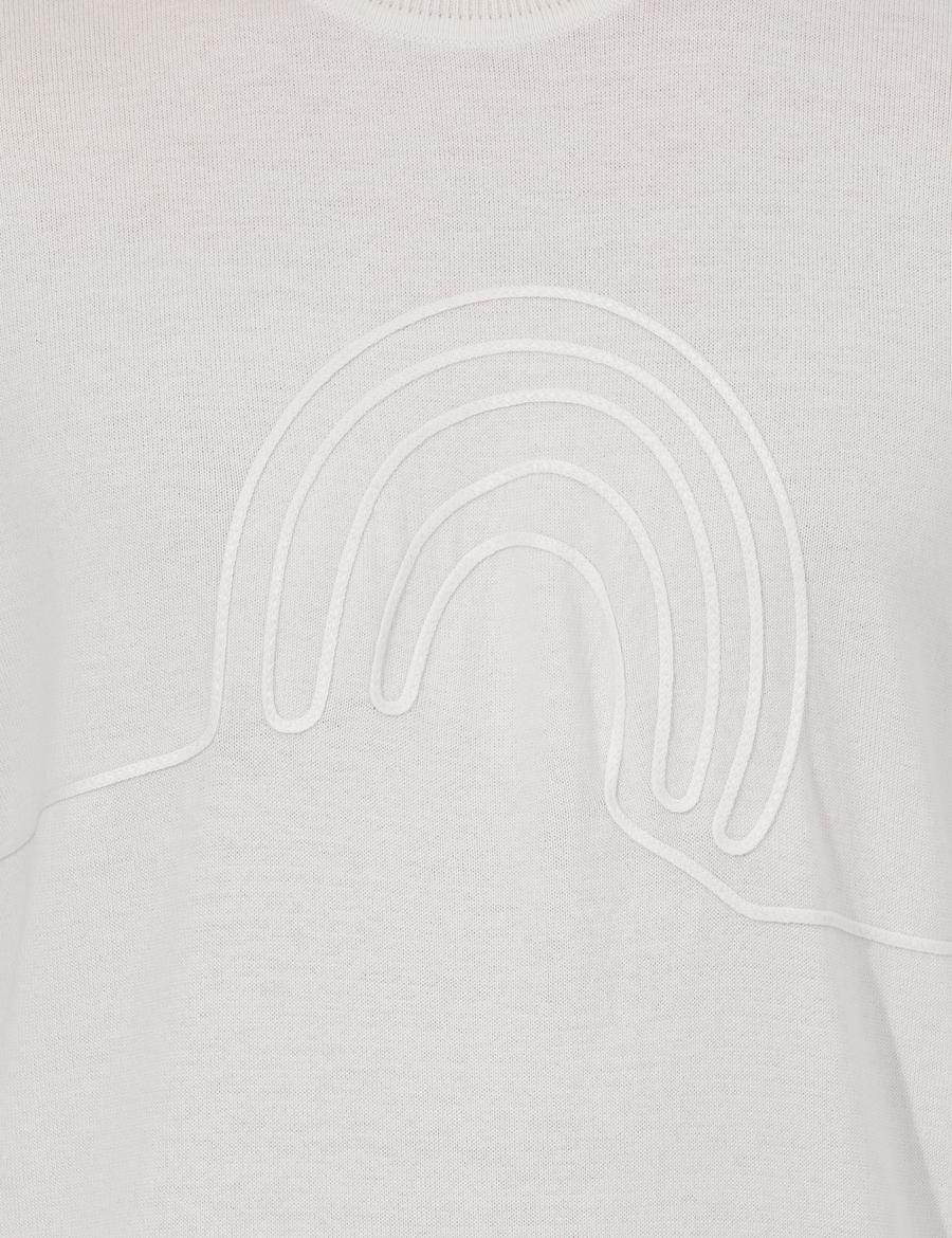 Ekru Regular Fit Bisiklet Yaka Triko Kazak