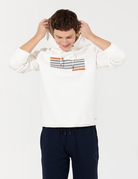 Ekru Kapüşonlu Sweatshirt - 50258518006