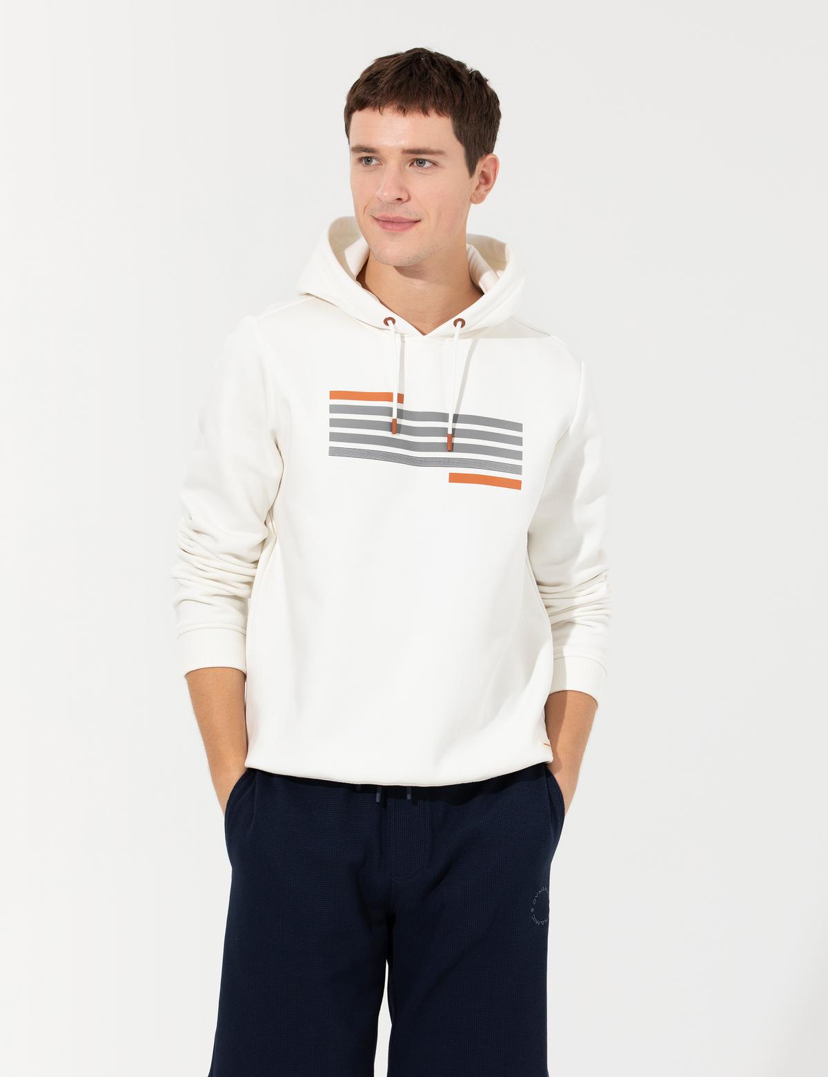 Ekru Kapüşonlu Sweatshirt