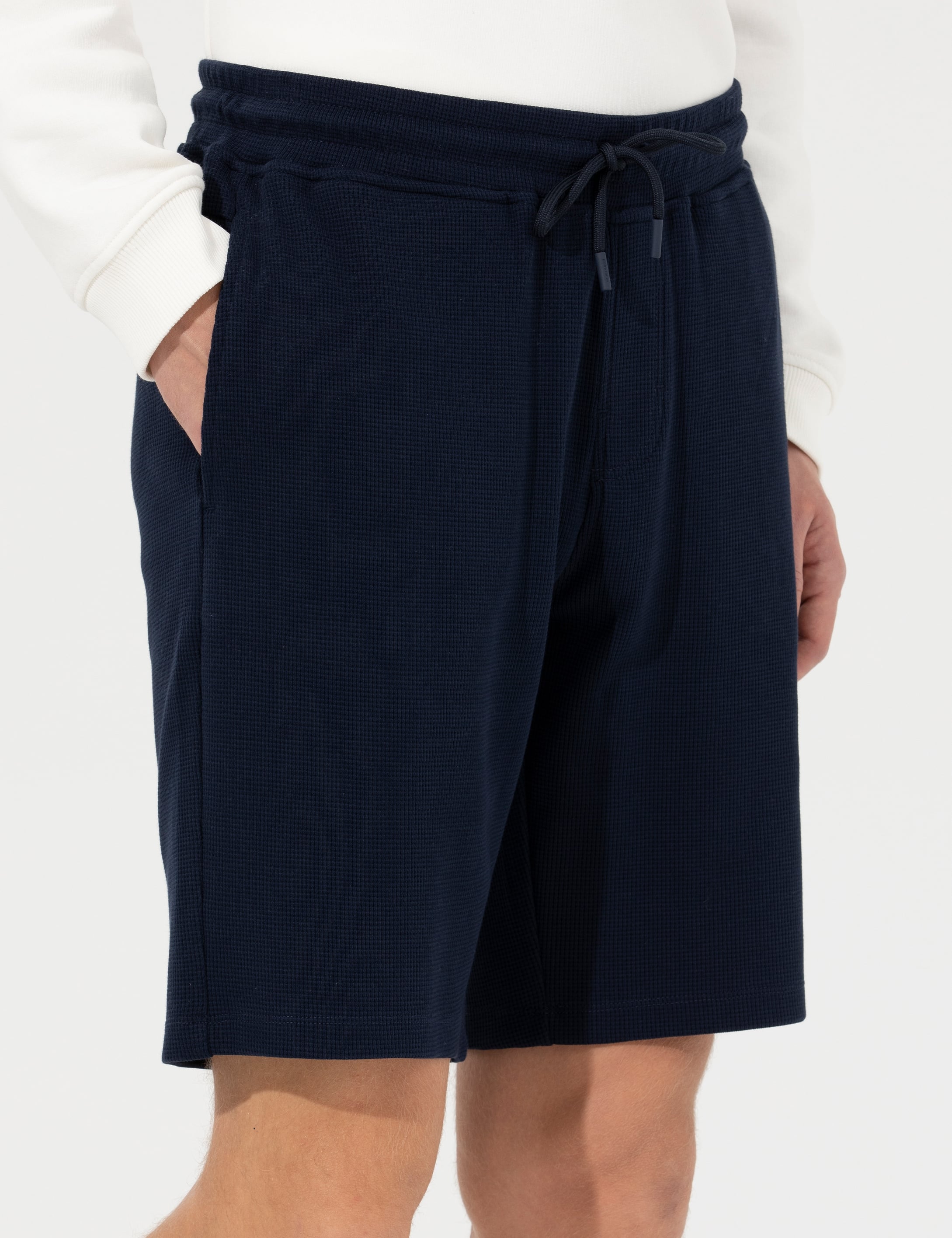 Lacivert Slim Fit Örme Şort