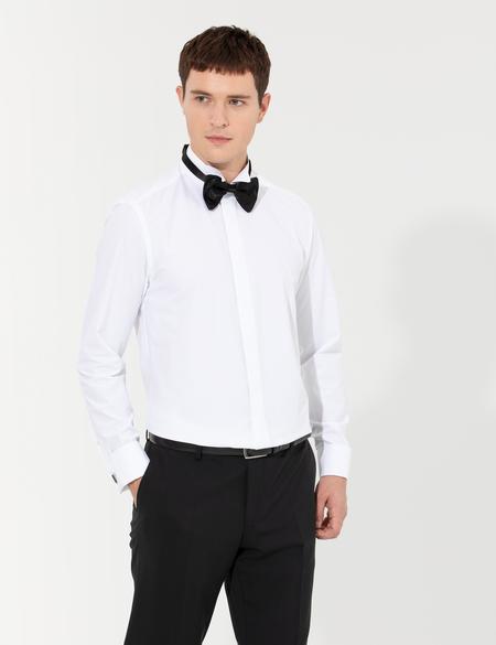 Beyaz Slim Fit Smokin Gömlek - 50251057007