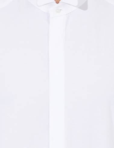 Beyaz Slim Fit Smokin Gömlek
