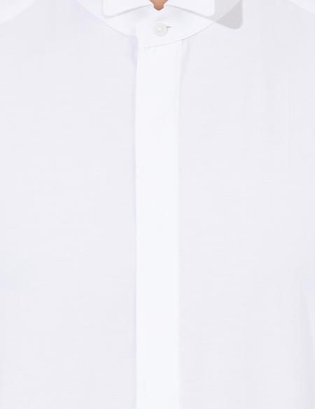 Beyaz Slim Fit Smokin Gömlek - 50251057007