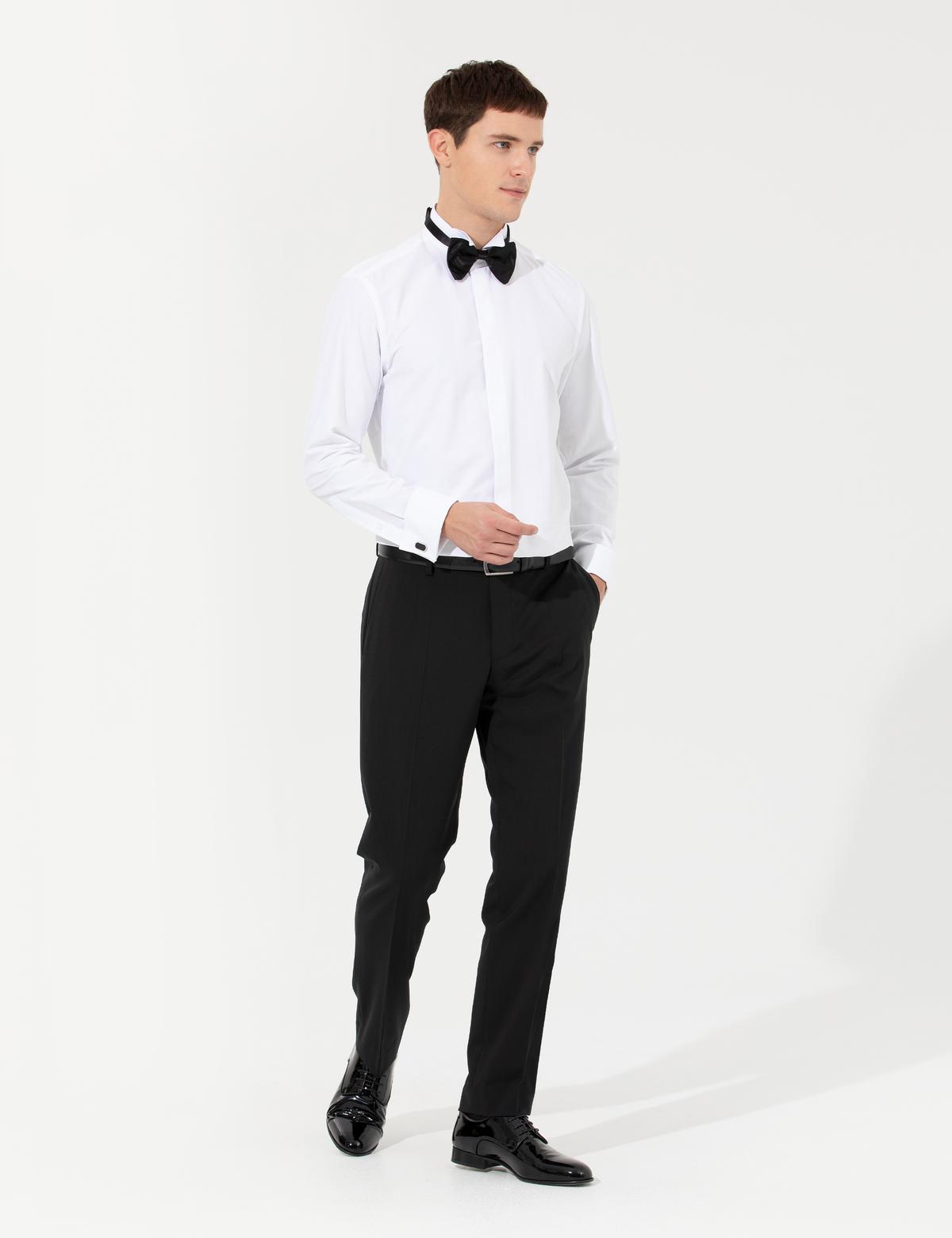 Beyaz Slim Fit Smokin Gömlek - 50251057007