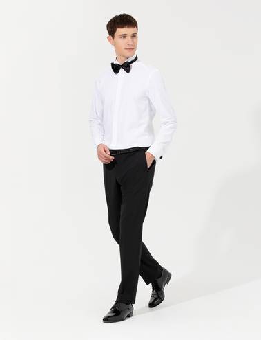 Beyaz Slim Fit Smokin Gömlek