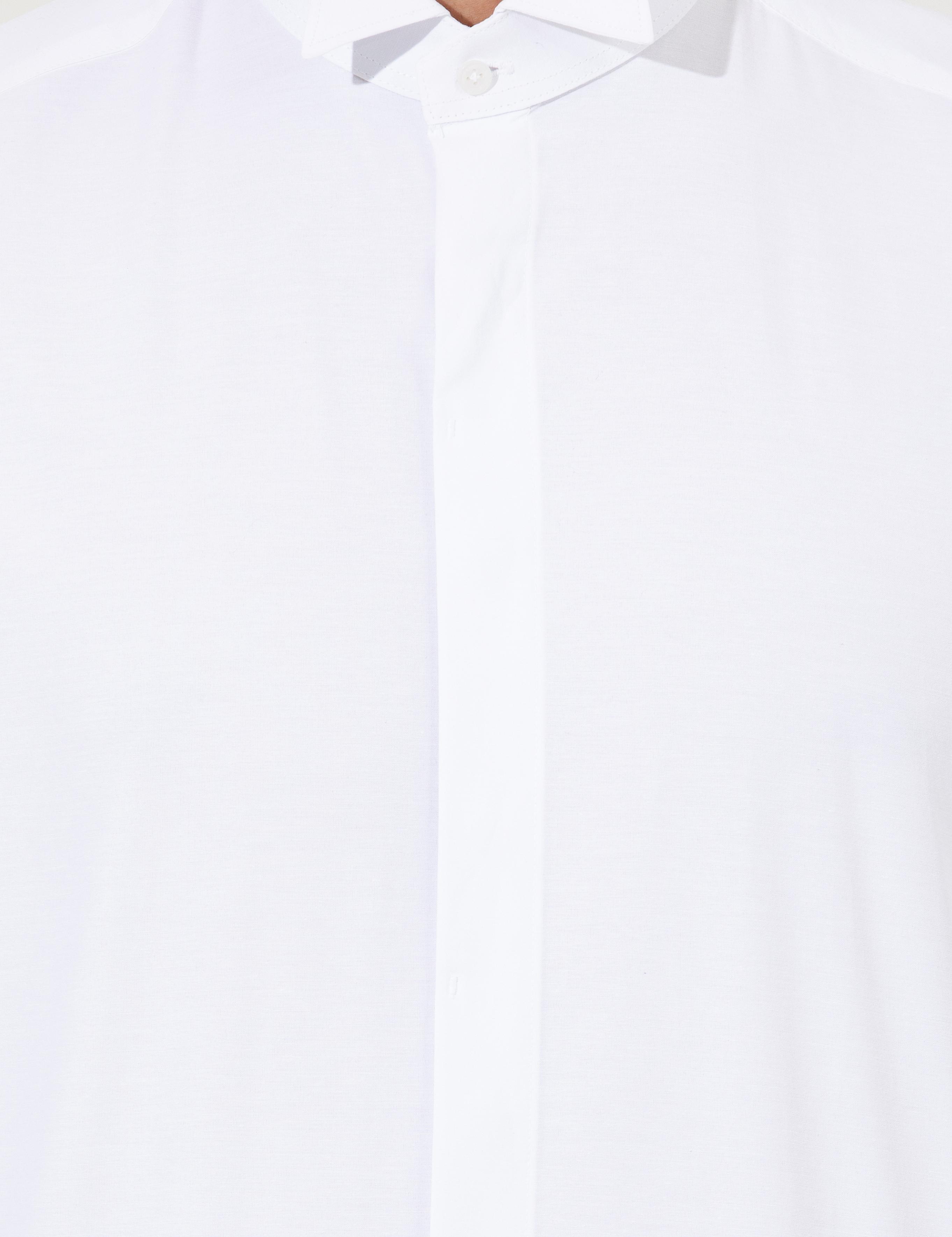 Beyaz Slim Fit Smokin Gömlek