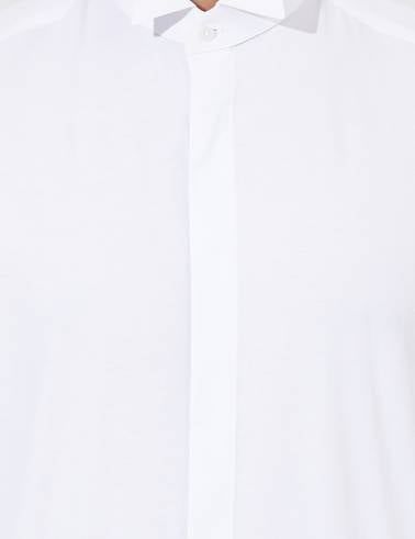Beyaz Slim Fit Smokin Gömlek